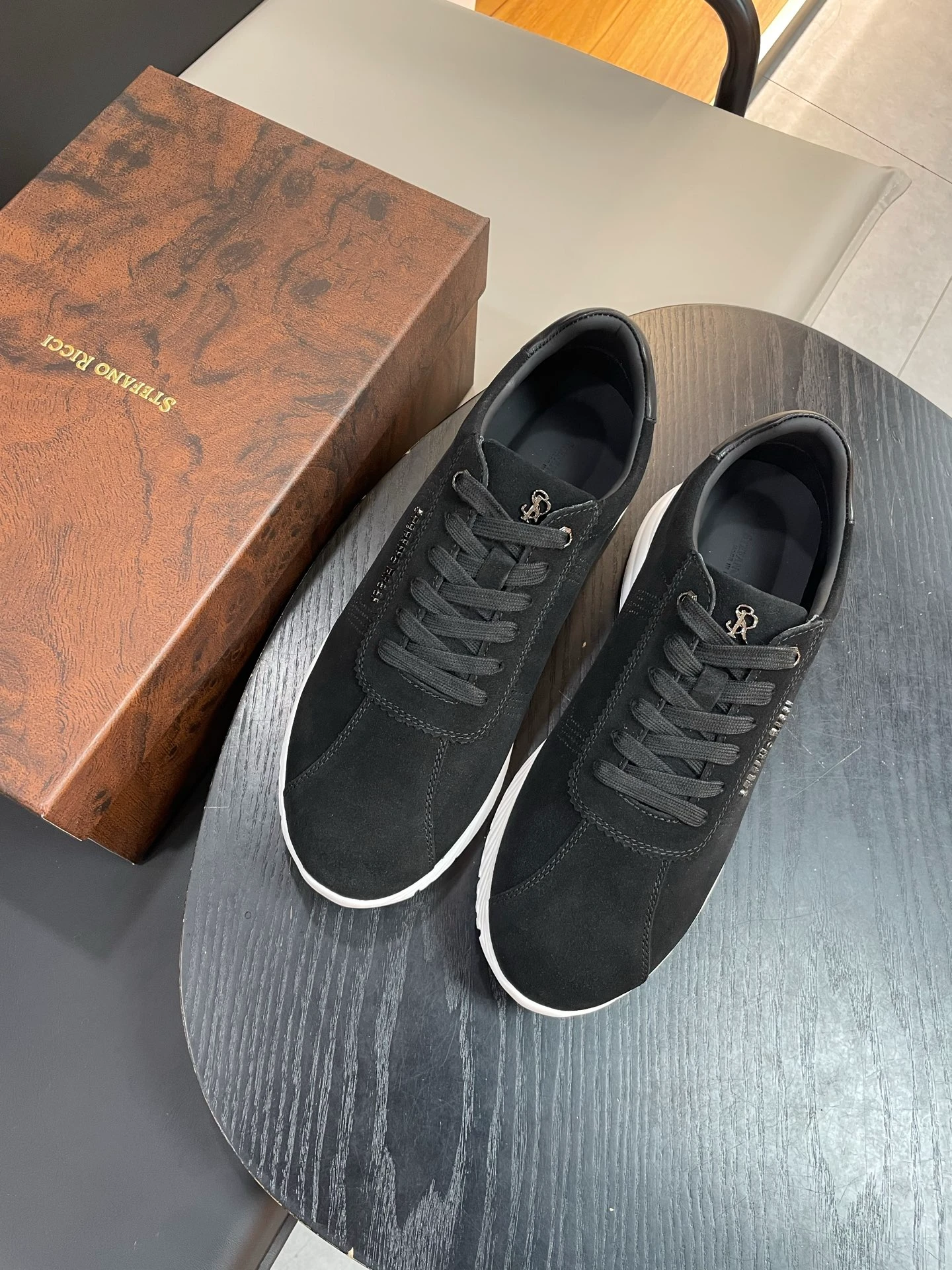 STEFANO RICCI Мужские кроссовки из бархатистой замши