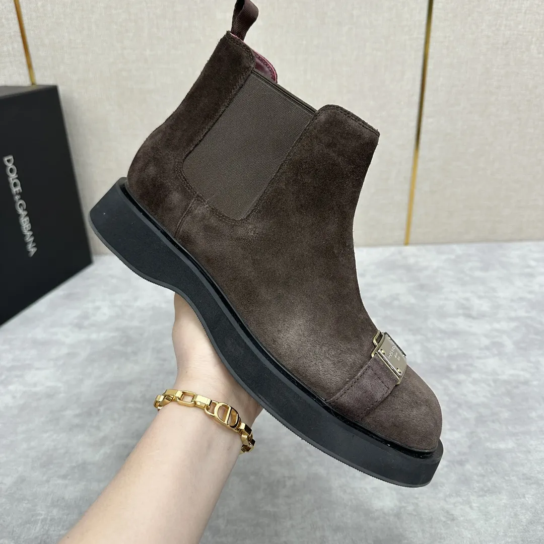 DOLCE & GABBANA Мужские замшевые ботинки челси DOLCE & GABBANA Мужские замшевые ботинки челси