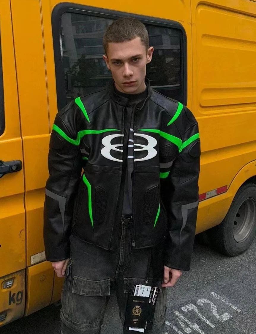 BALENCIAGA Мужская кожаная куртка BALENCIAGA Мужская кожаная куртка