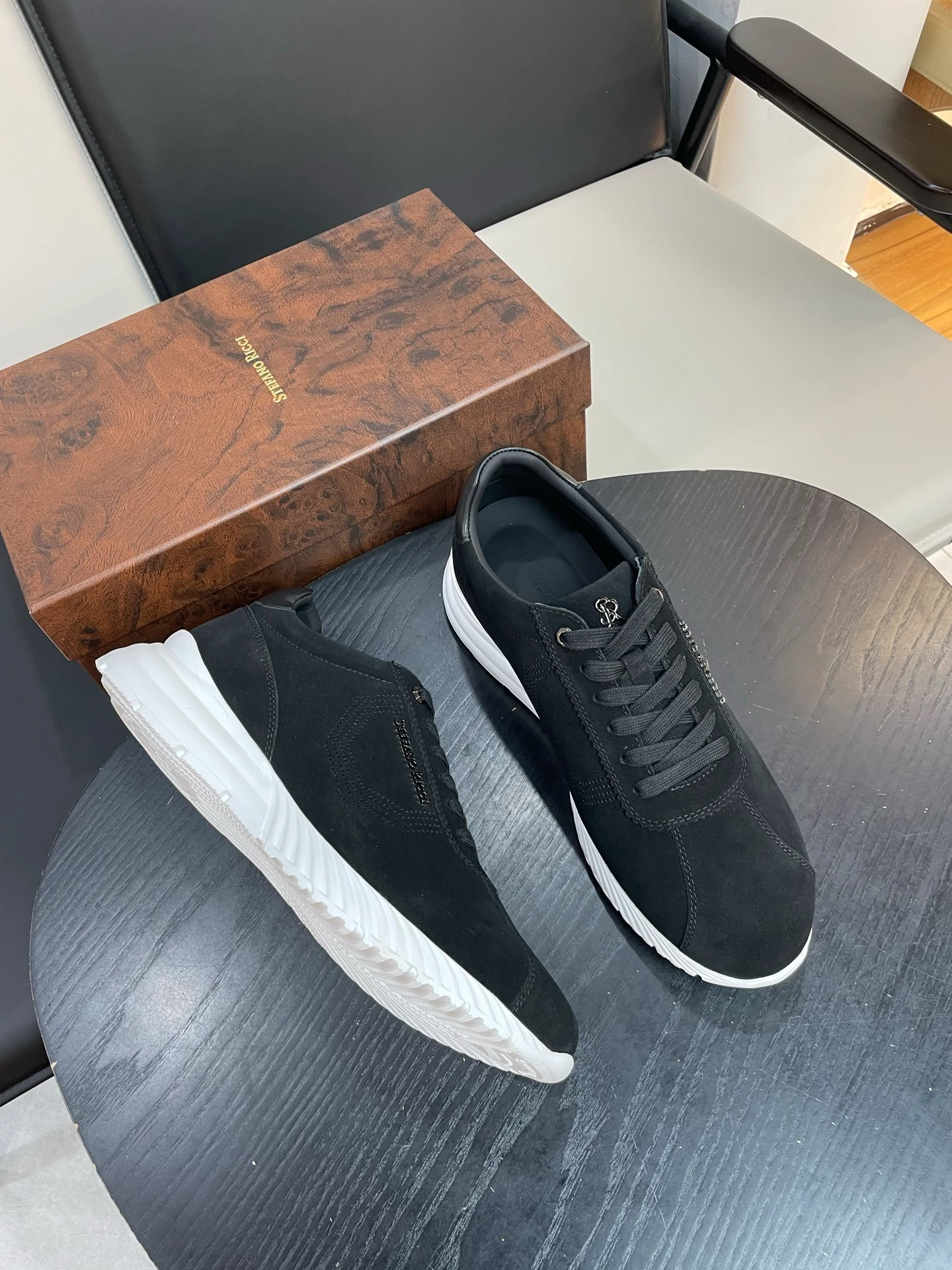 STEFANO RICCI Мужские кроссовки из бархатистой замши