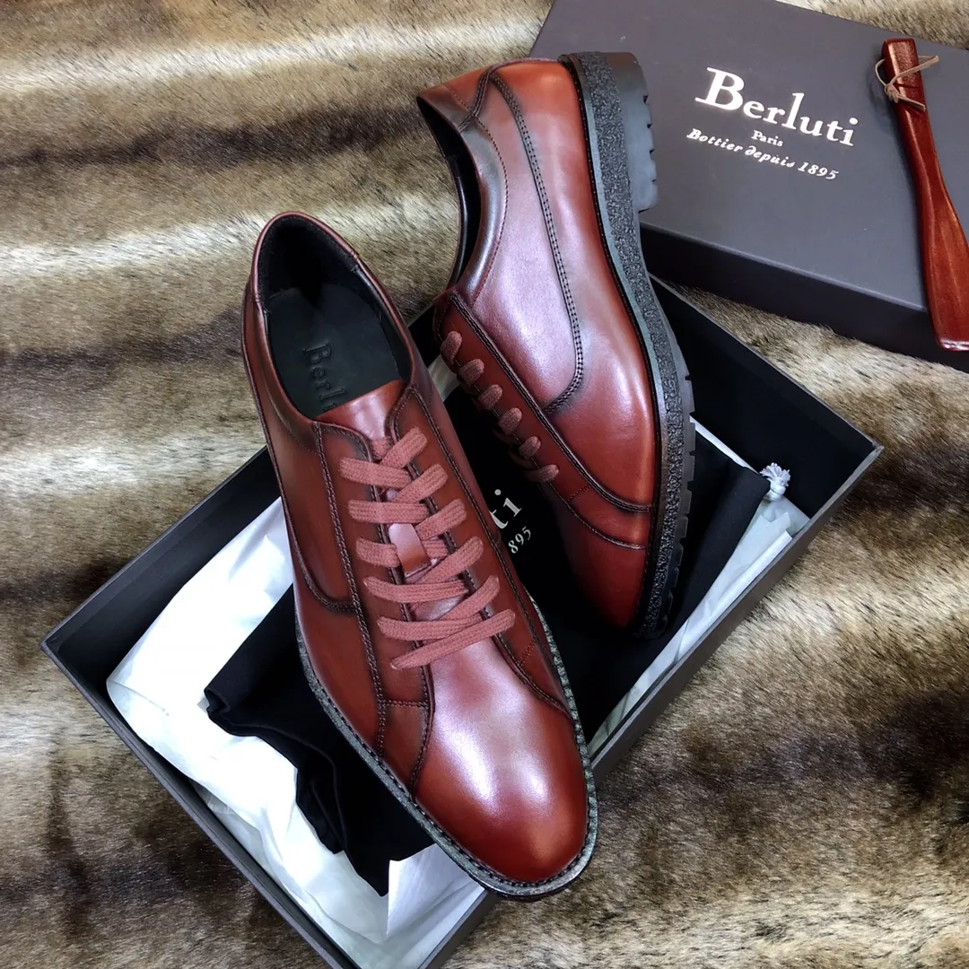 BERLUTI Мужские туфли из кожи тайского сиамского крокодила BERLUTI Мужские туфли из кожи тайского сиамского крокодила