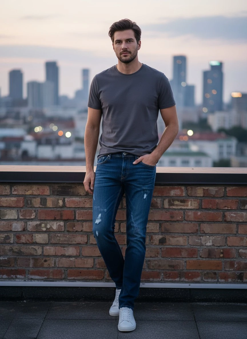 DOLCE & GABBANA Мужские джинсы с логотипом DOLCE & GABBANA Мужские джинсы с логотипом