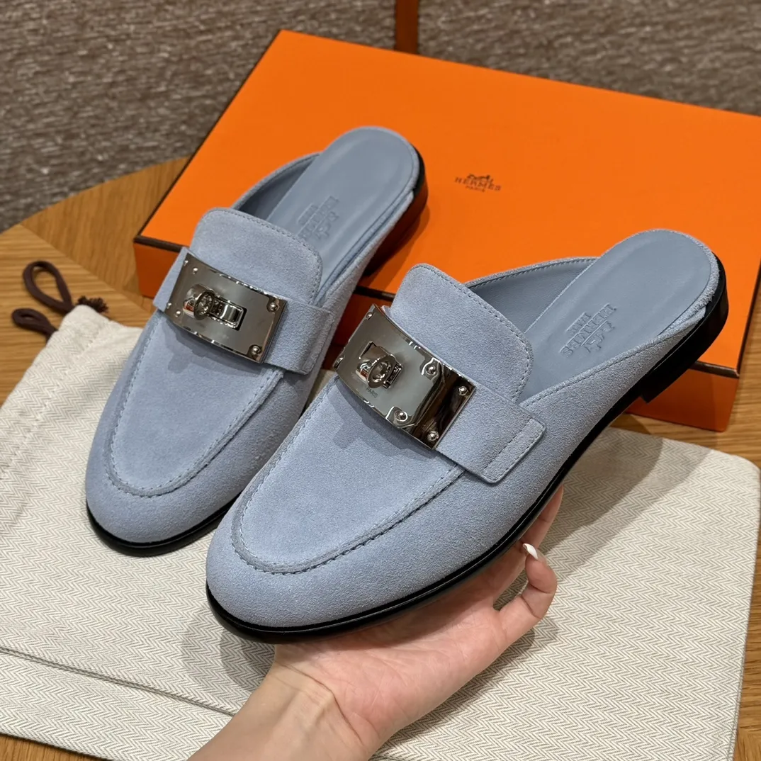 HERMES Женские мюли Lota из замши HERMES Женские мюли Lota из замши