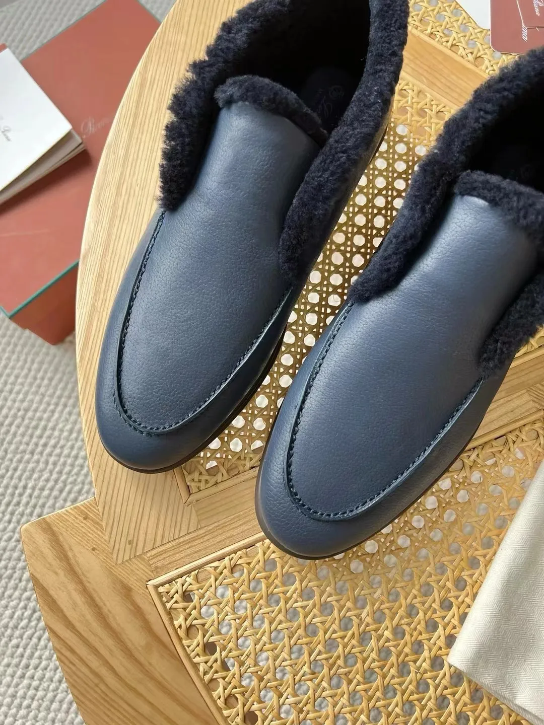 LORO PIANA Мужские лоферы с мехом