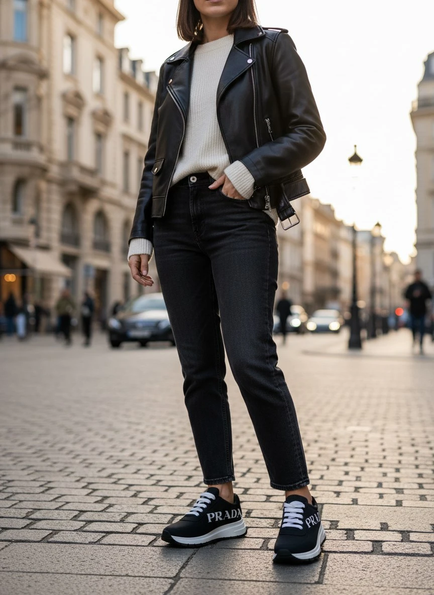 PRADA Женские кроссовки с логотипом PRADA Женские кроссовки с логотипом