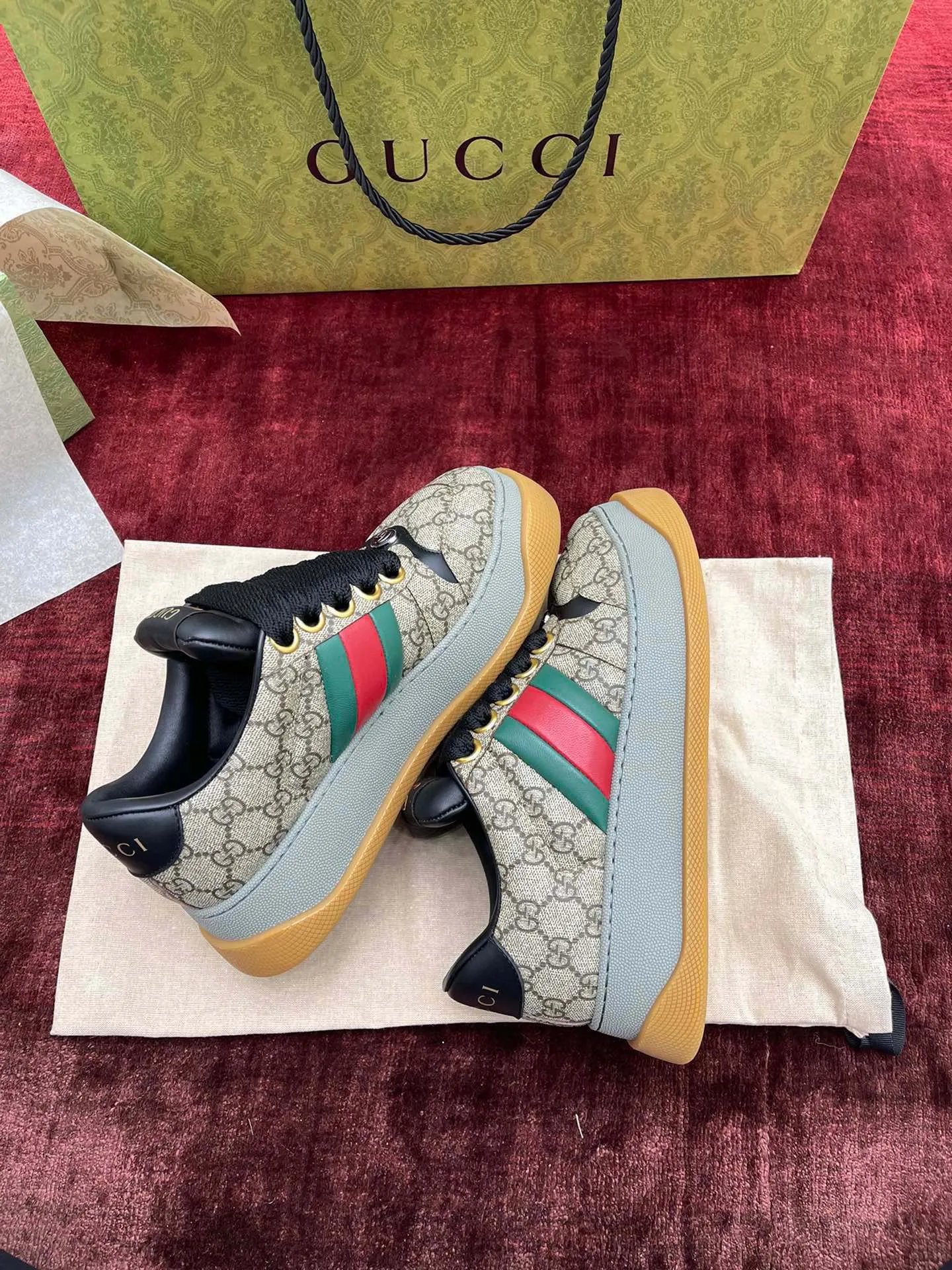 GUCCI Мужские Кроссовки Screener с лентой Web 