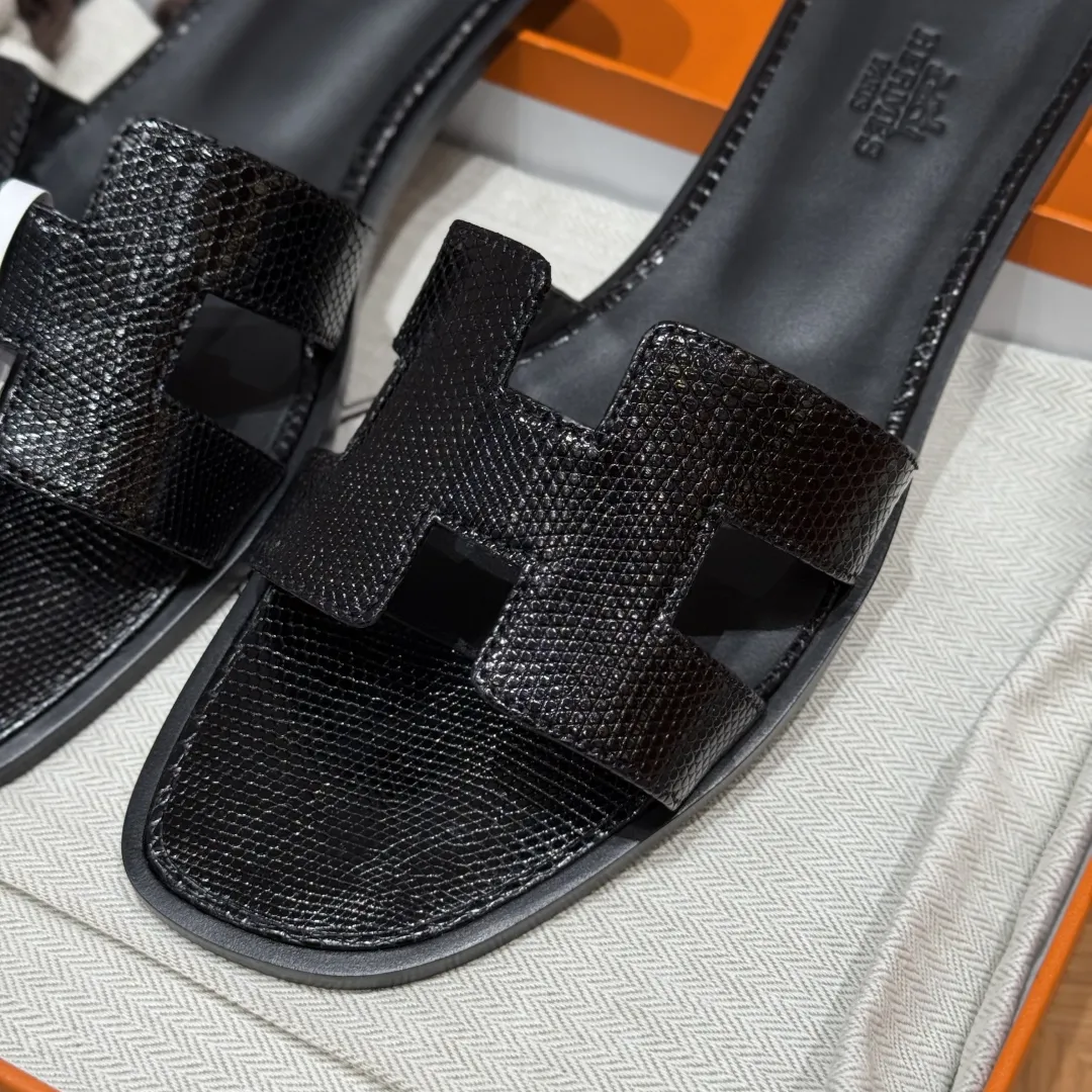 HERMES Женские сандалии Oran кожа ящерицы 