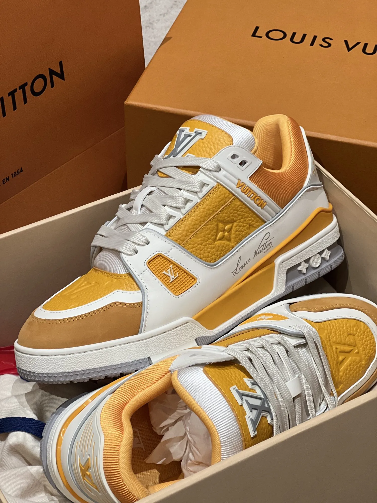 LOUIS VUITTON Кроссовки LV Trainer в стиле винтажной обуви для игры в баскетбол