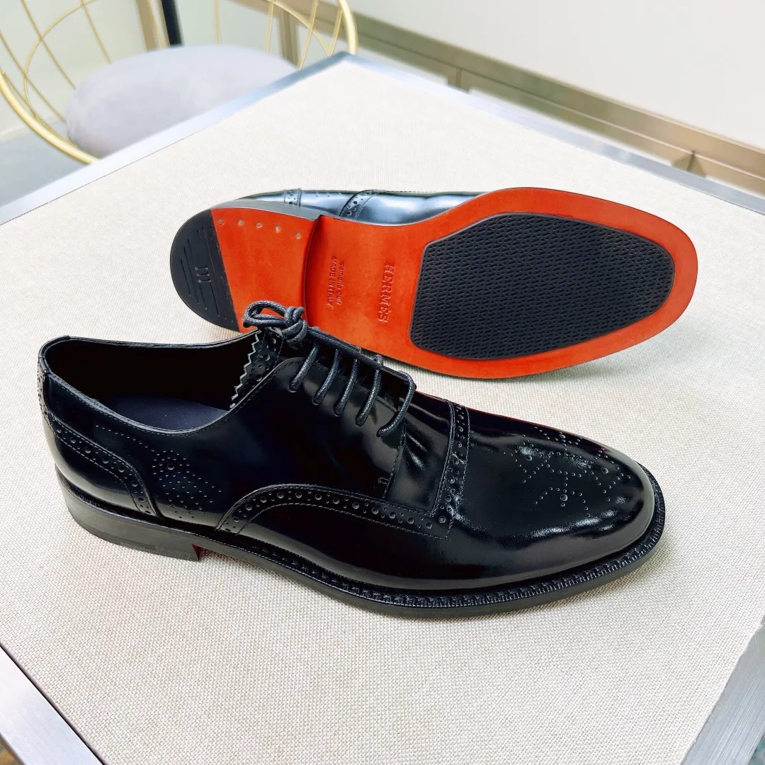 HERMES Мужские туфли из воловьей кожи HERMES Мужские туфли из воловьей кожи