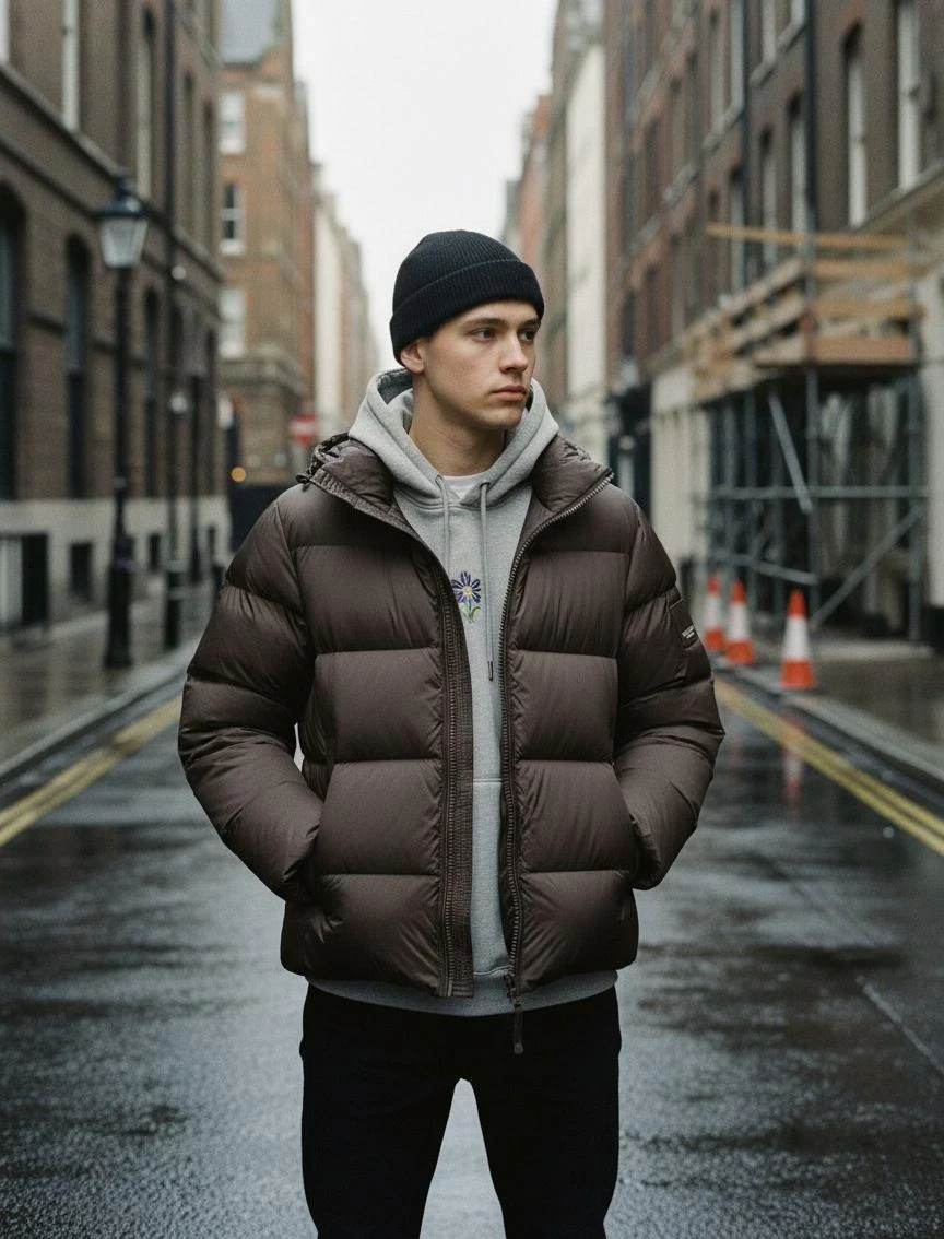 BURBERRY Мужской пуховик с пуховым наполнителем BURBERRY Мужской пуховик с пуховым наполнителем