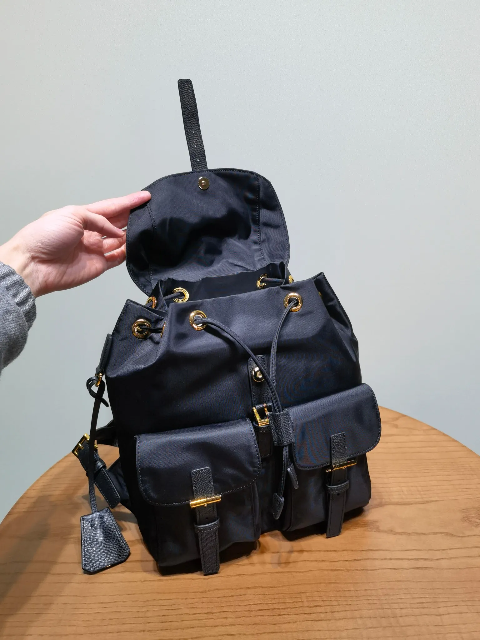 バッグ PRADA archive mini nylon boston bag Prada Black Nylon Bauletto Boston Bag (1BB088) - BrandBeSure