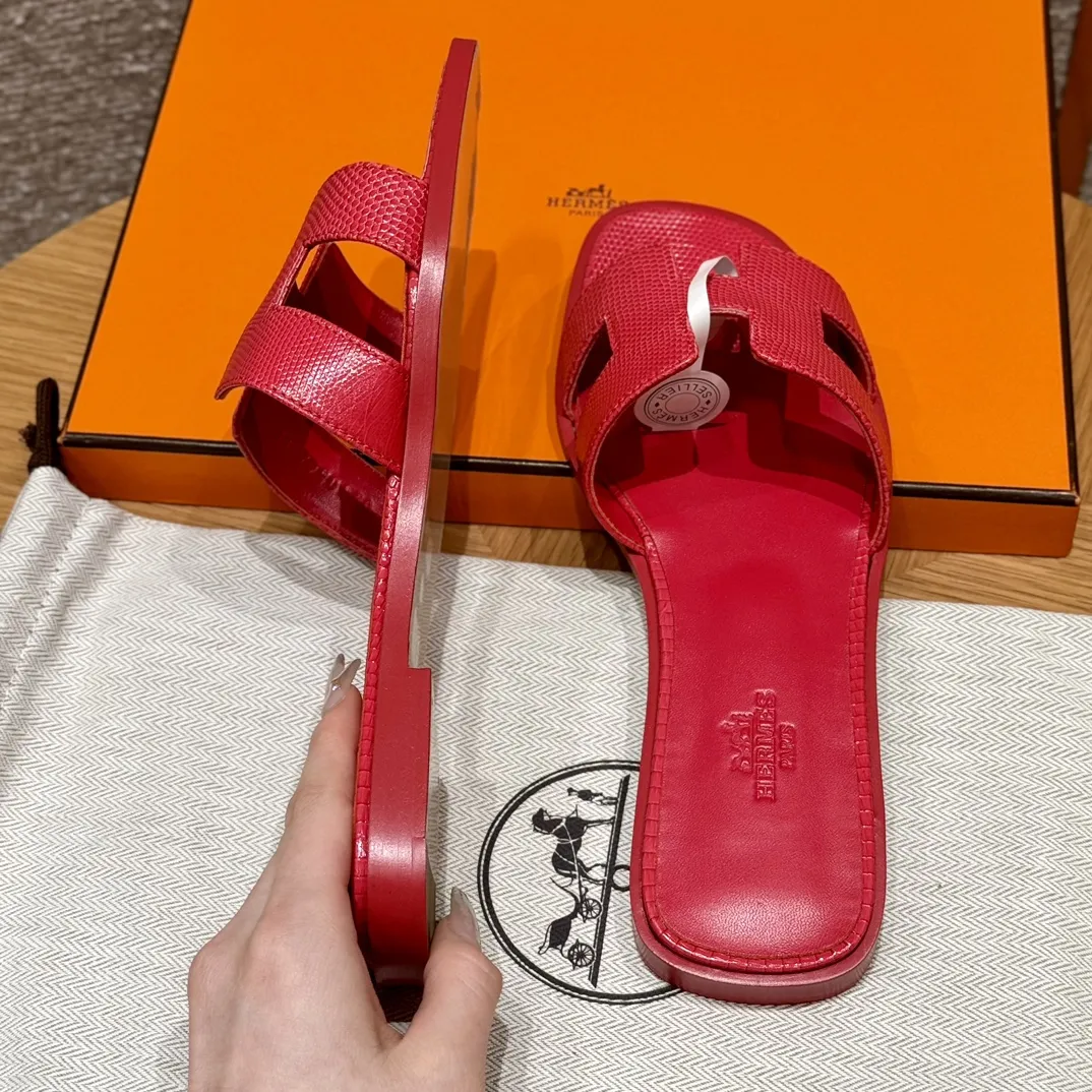 HERMES Женские сандалии Oran кожа ящерицы 