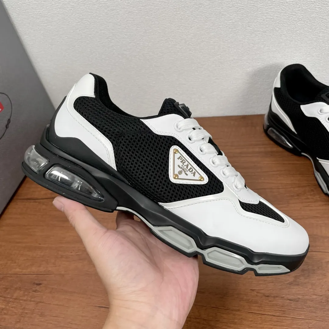 PRADA Мужские кроссовки коровья кожа с фирменной эмблемой 