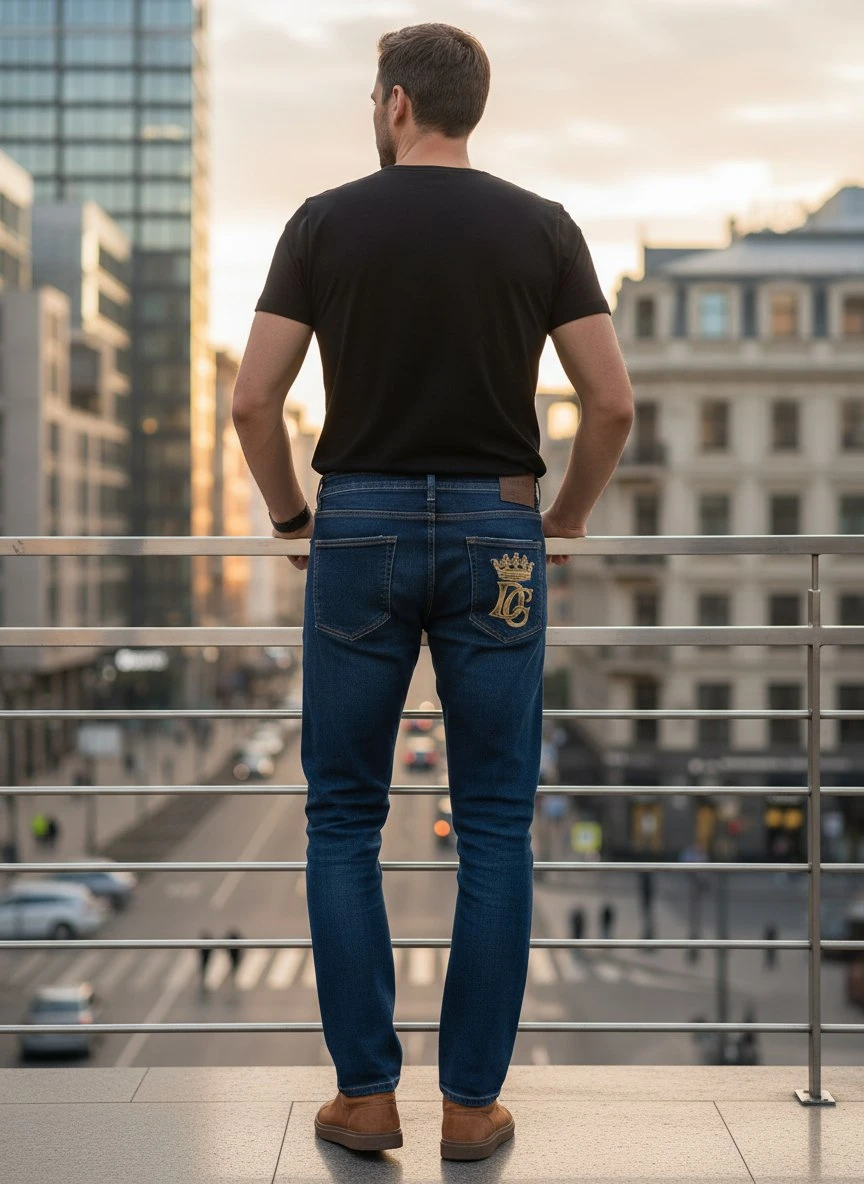 DOLCE & GABBANA Мужские джинсы с логотипом DOLCE & GABBANA Мужские джинсы с логотипом