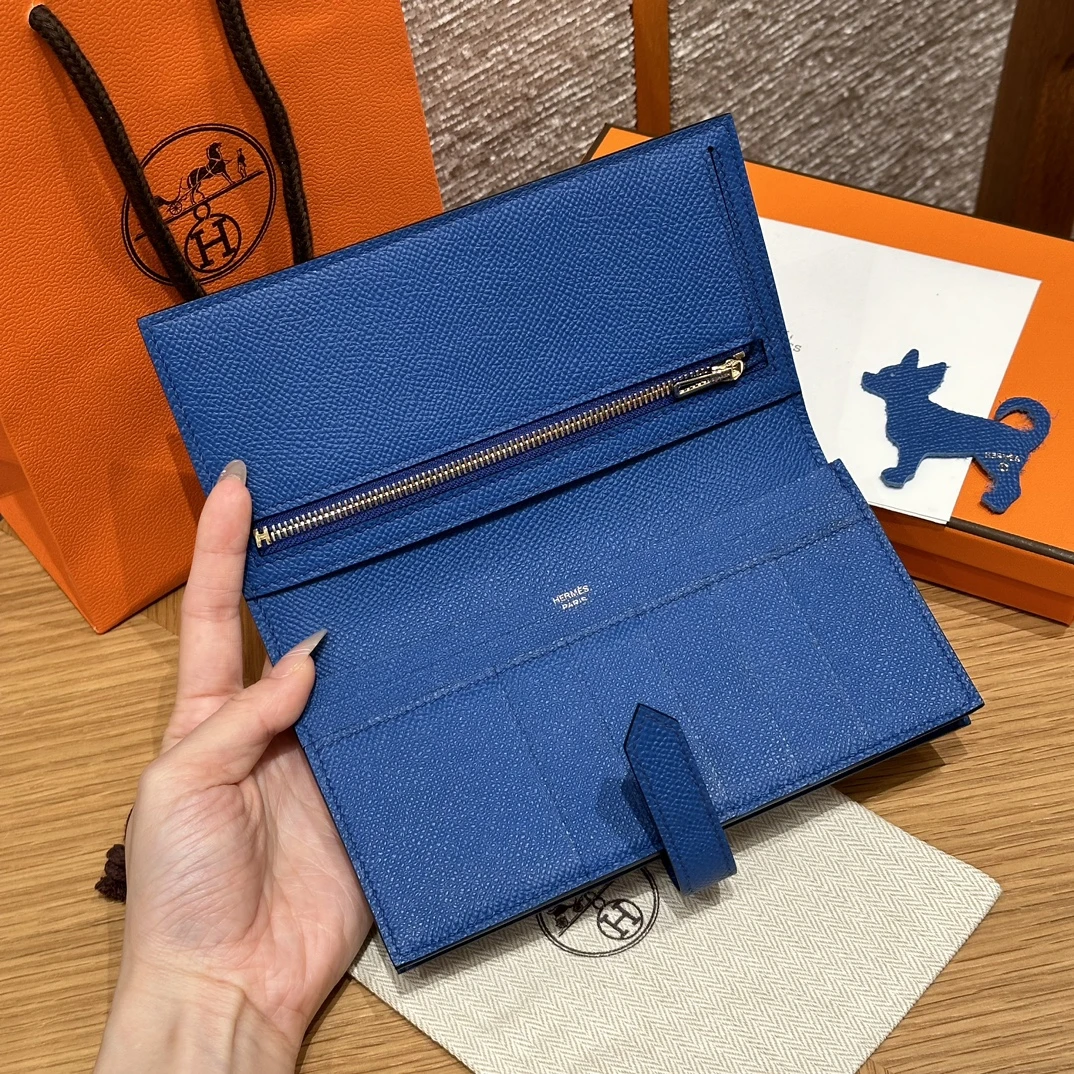 HERMES Кошелёк Bearn 17.5 см 71/Bleu France Epsom HERMES Кошелёк Bearn 17.5 см 71/Bleu France Epsom
