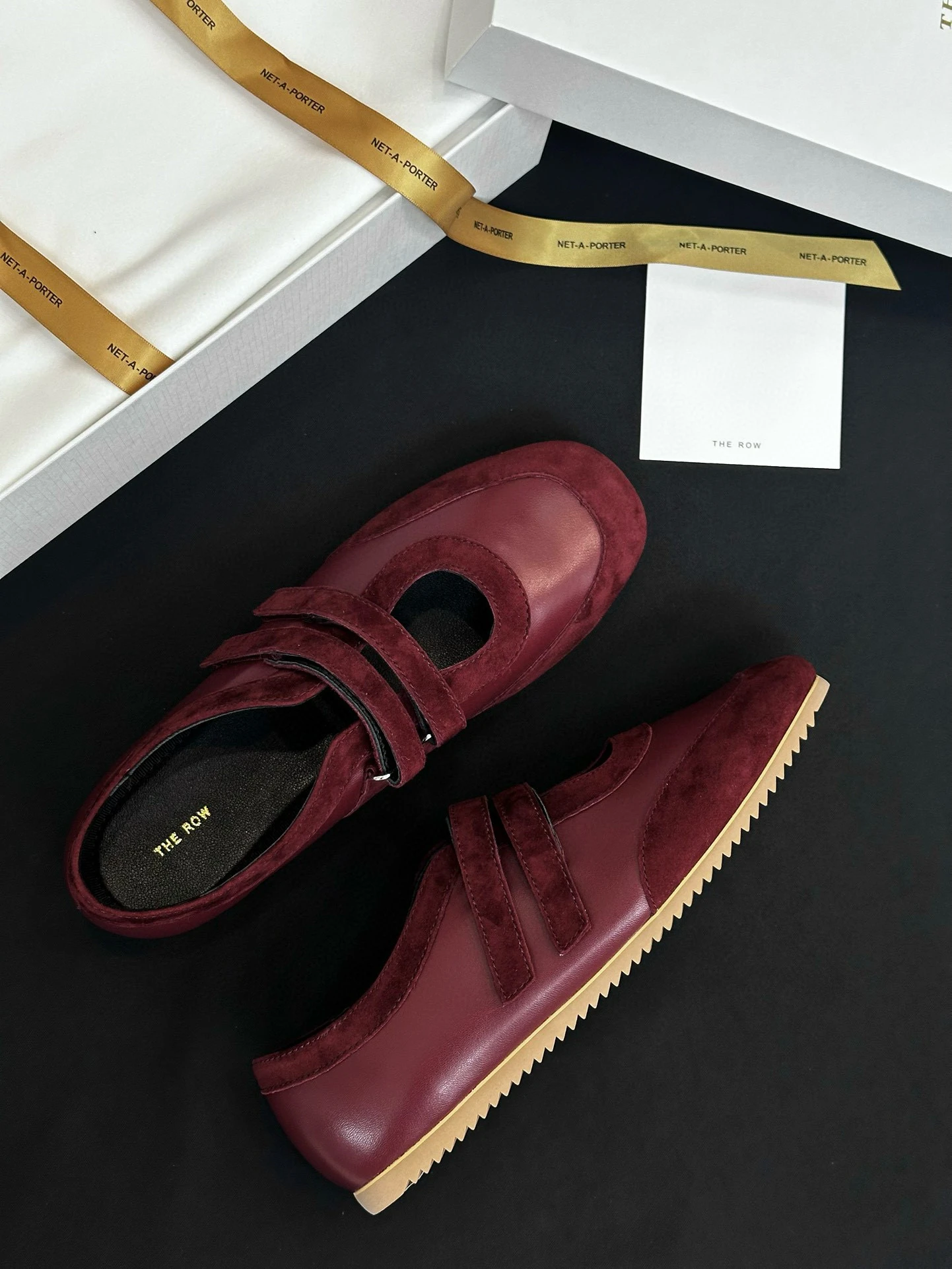 THE ROW Женские кроссовки с регулируемыми ремешками бордовые THE ROW Женские кроссовки с регулируемыми ремешками бордовые