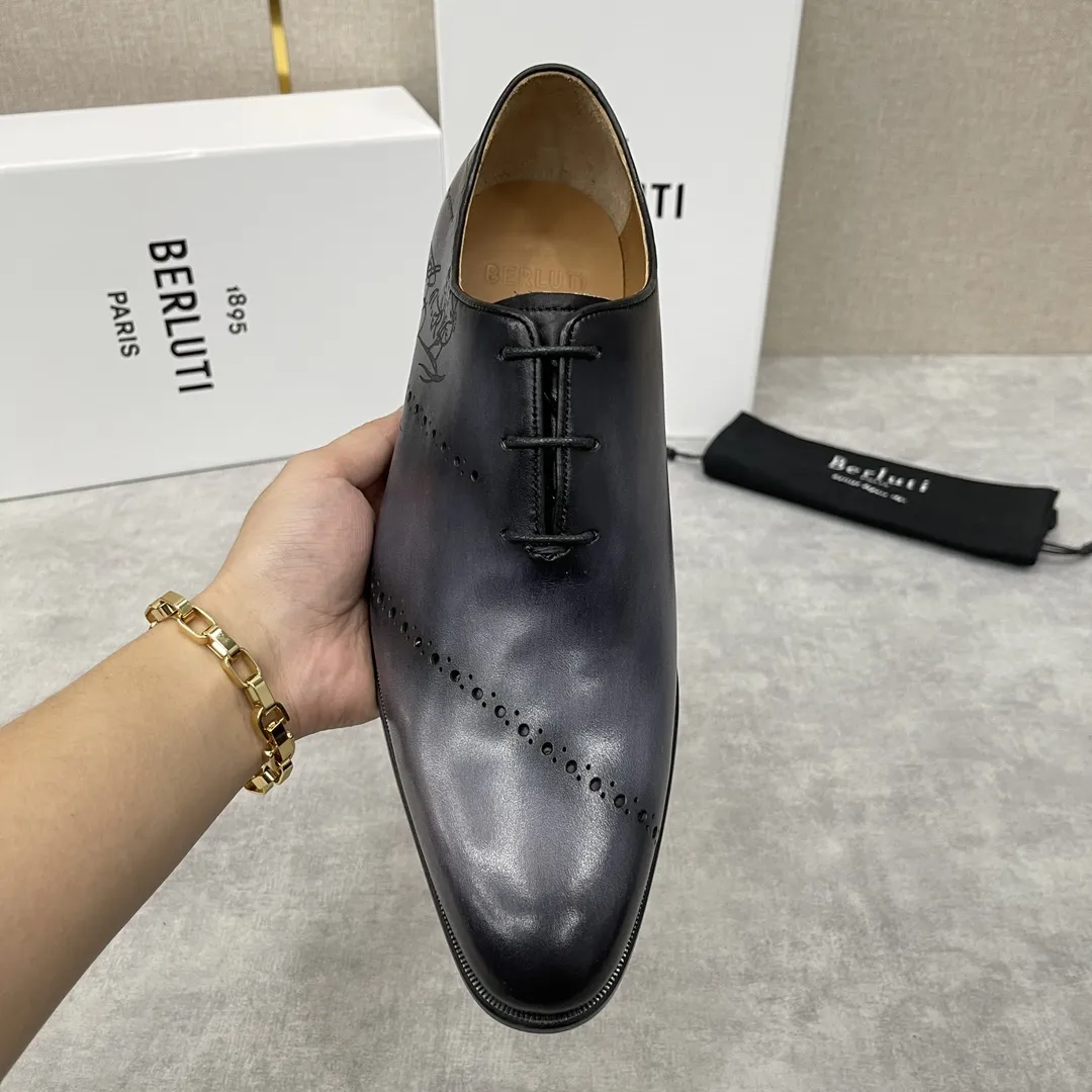 BERLUTI Мужские туфли из телячьей кожи - оксфорды 