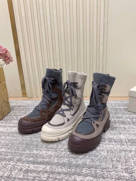 BRUNELLO CUCINELLI Женские ботинки из телячьей кожи