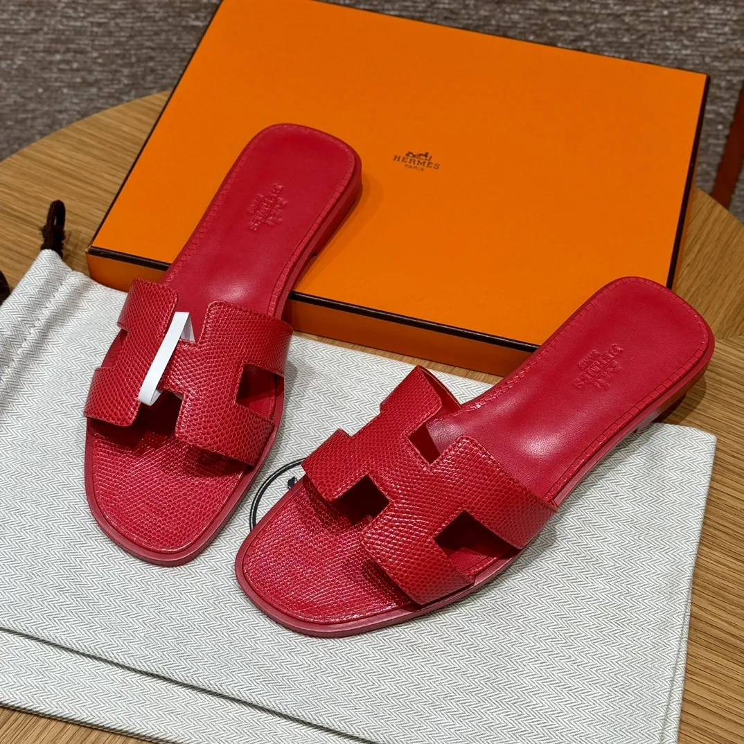 HERMES Женские сандалии Oran кожа ящерицы 