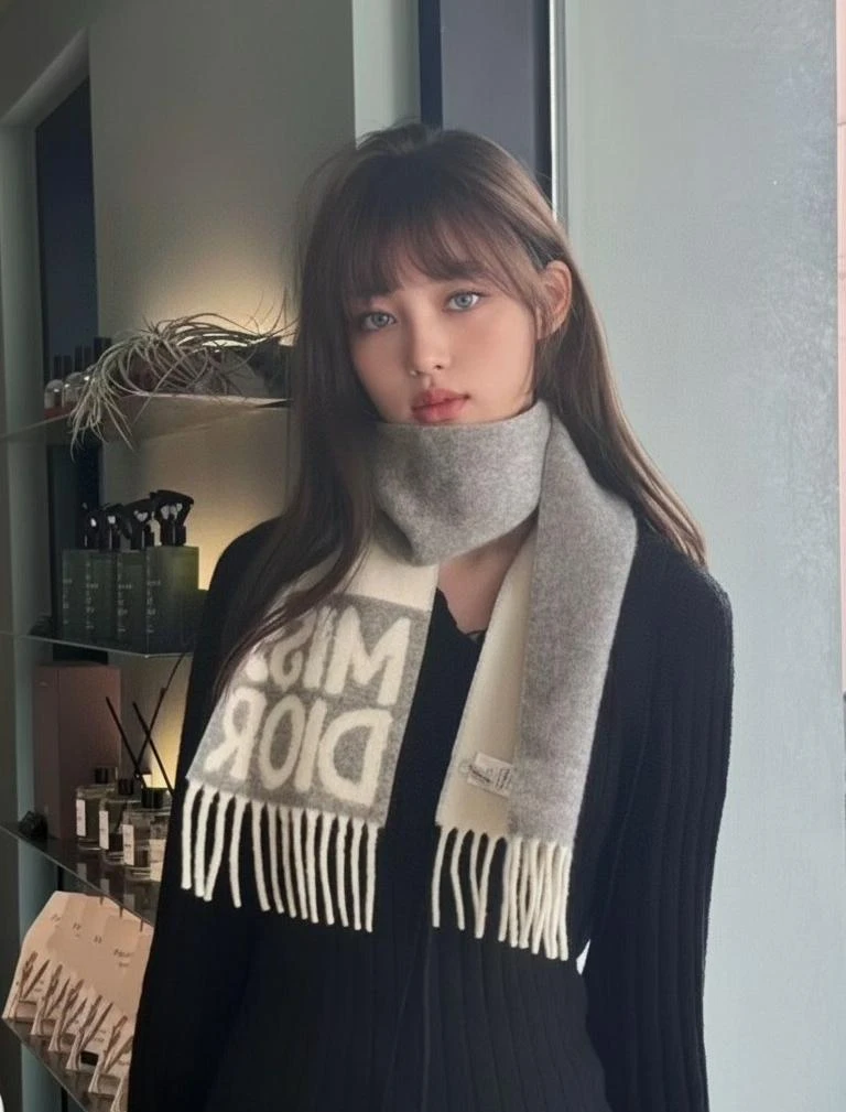 CHRISTIAN DIOR Женский шарф из кашемира 