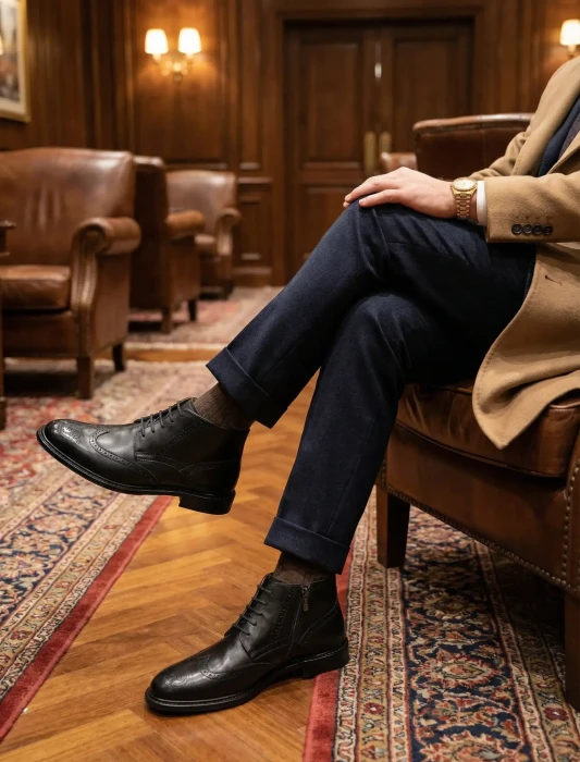 CHRISTIAN DIOR Мужские ботинки из телячьей кожи