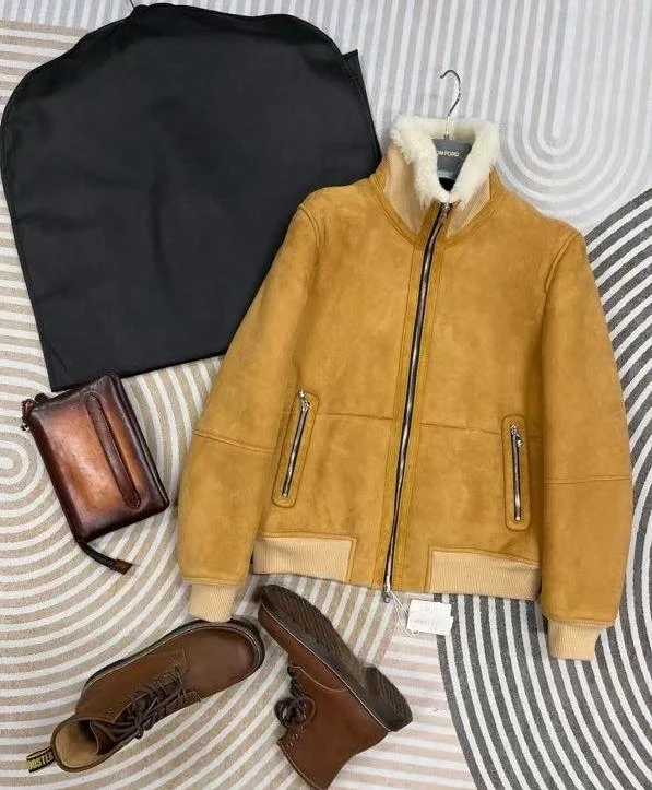 BRUNELLO CUCINELLI Мужская куртка из замши и мериноса BRUNELLO CUCINELLI Мужская куртка из замши и мериноса