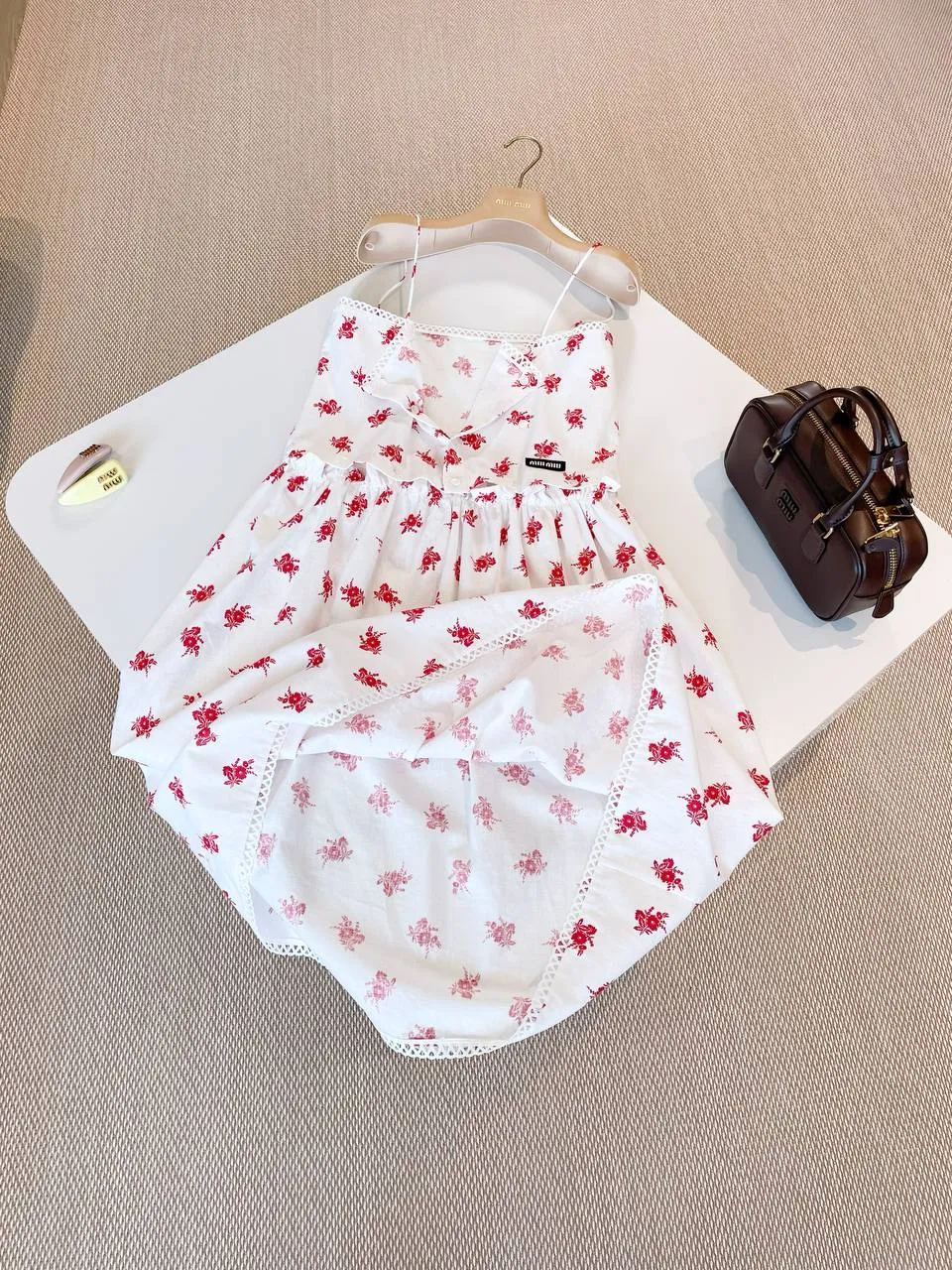 MIU MIU Женское платье хлопок и лён MIU MIU Женское платье хлопок и лён