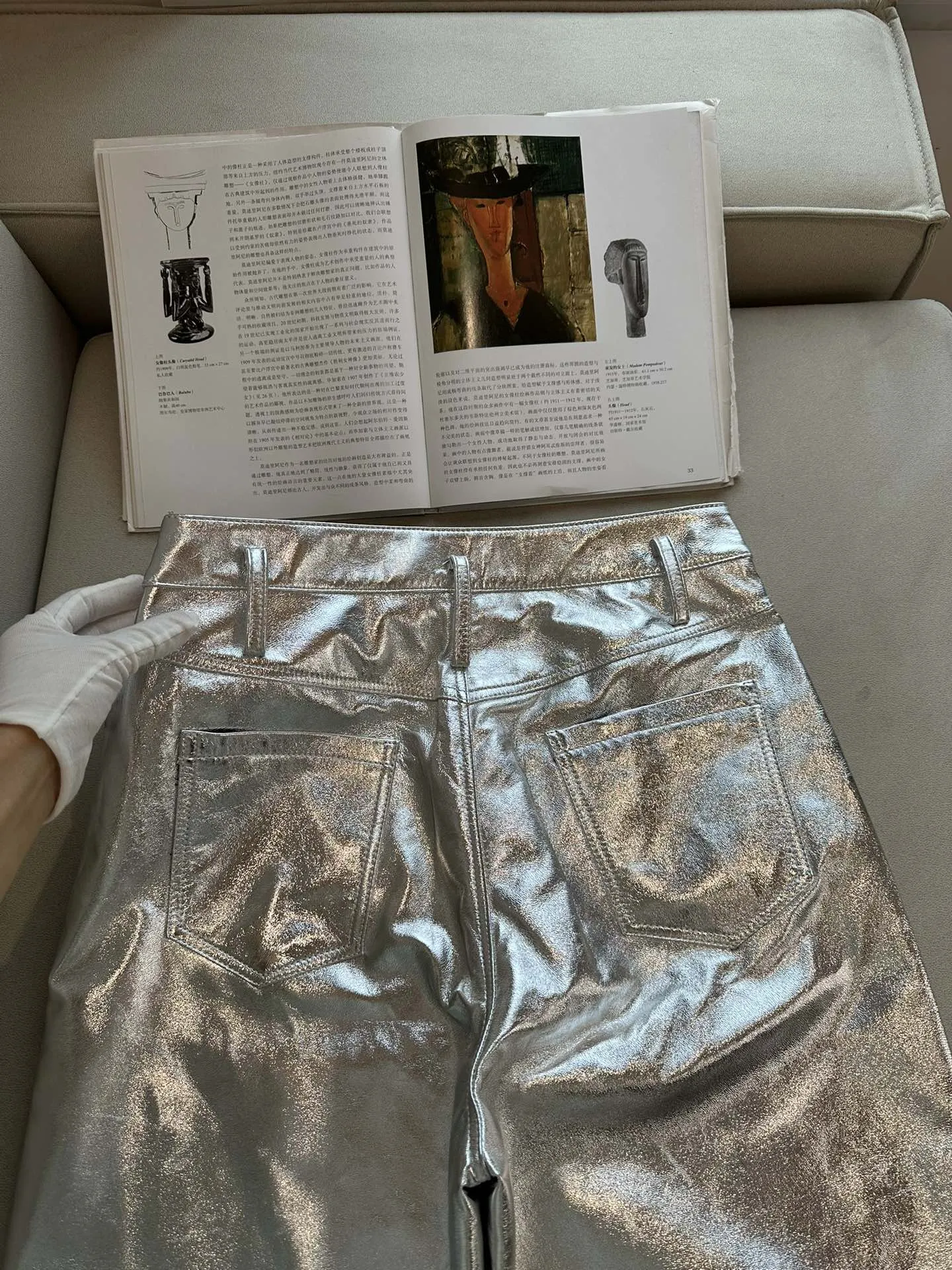 SAINT LAURENT Женские кожаные брюки SAINT LAURENT Женские кожаные брюки