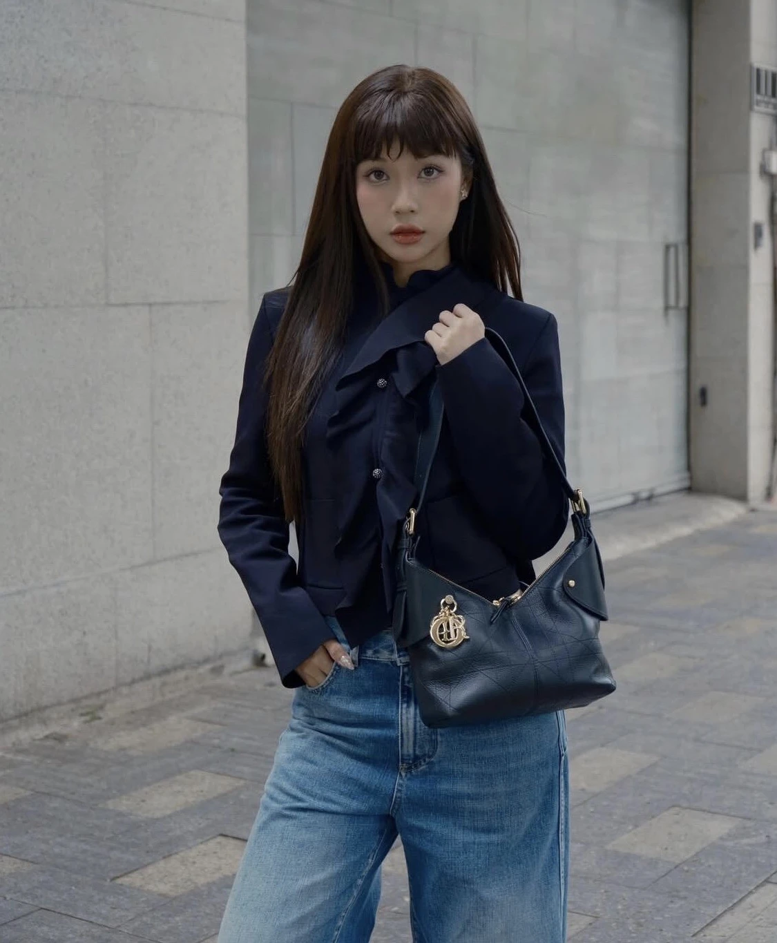 CHRISTIAN DIOR Женский кардиган в темно-синем цвете CHRISTIAN DIOR Женский кардиган в темно-синем цвете