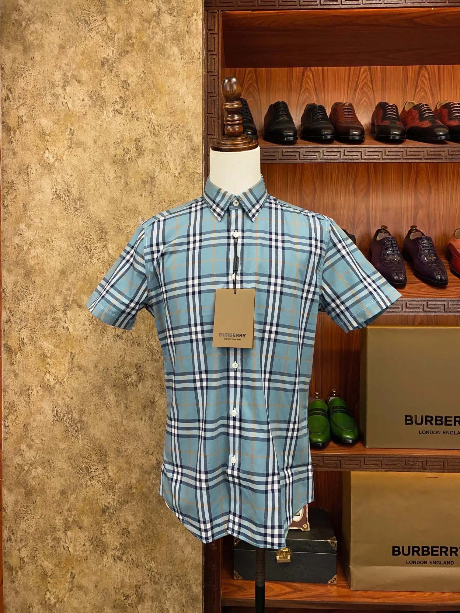 BURBERRY Мужская рубашка из поплина в классическом стиле