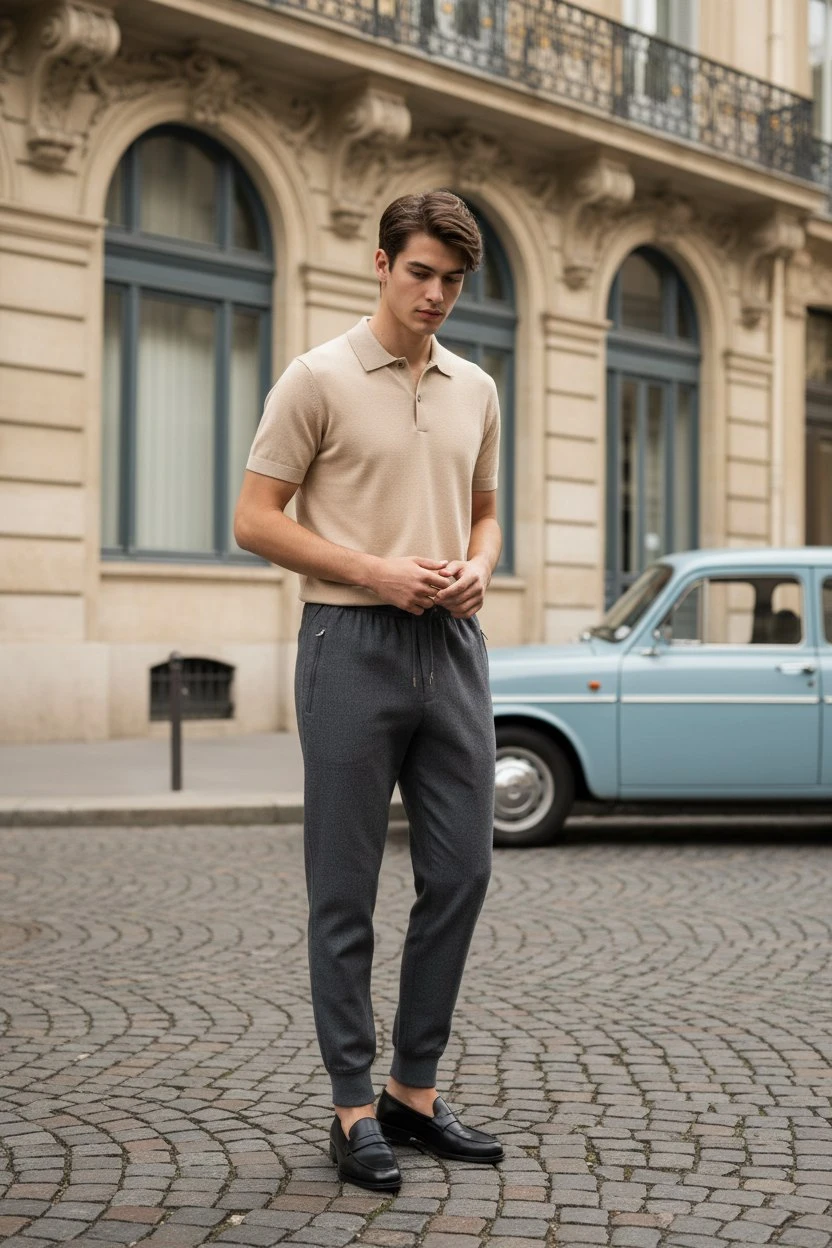 HERMES Мужские брюки‑джоггеры из шерсти 