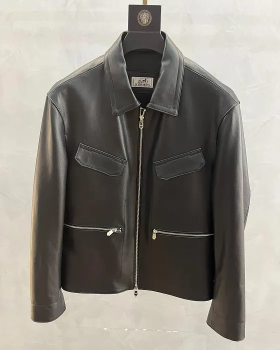 HERMES Мужская кожаная куртка