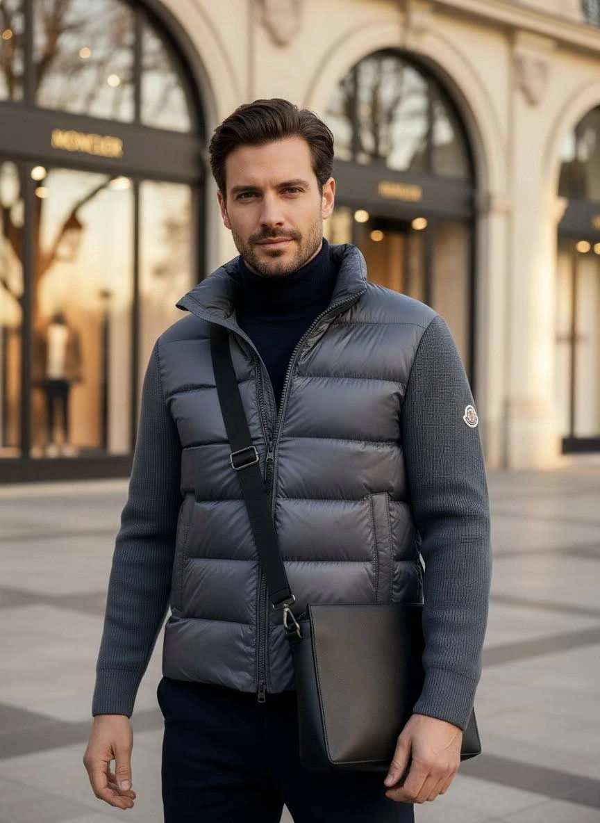 MONCLER Мужская ветровка из натурального пуха 