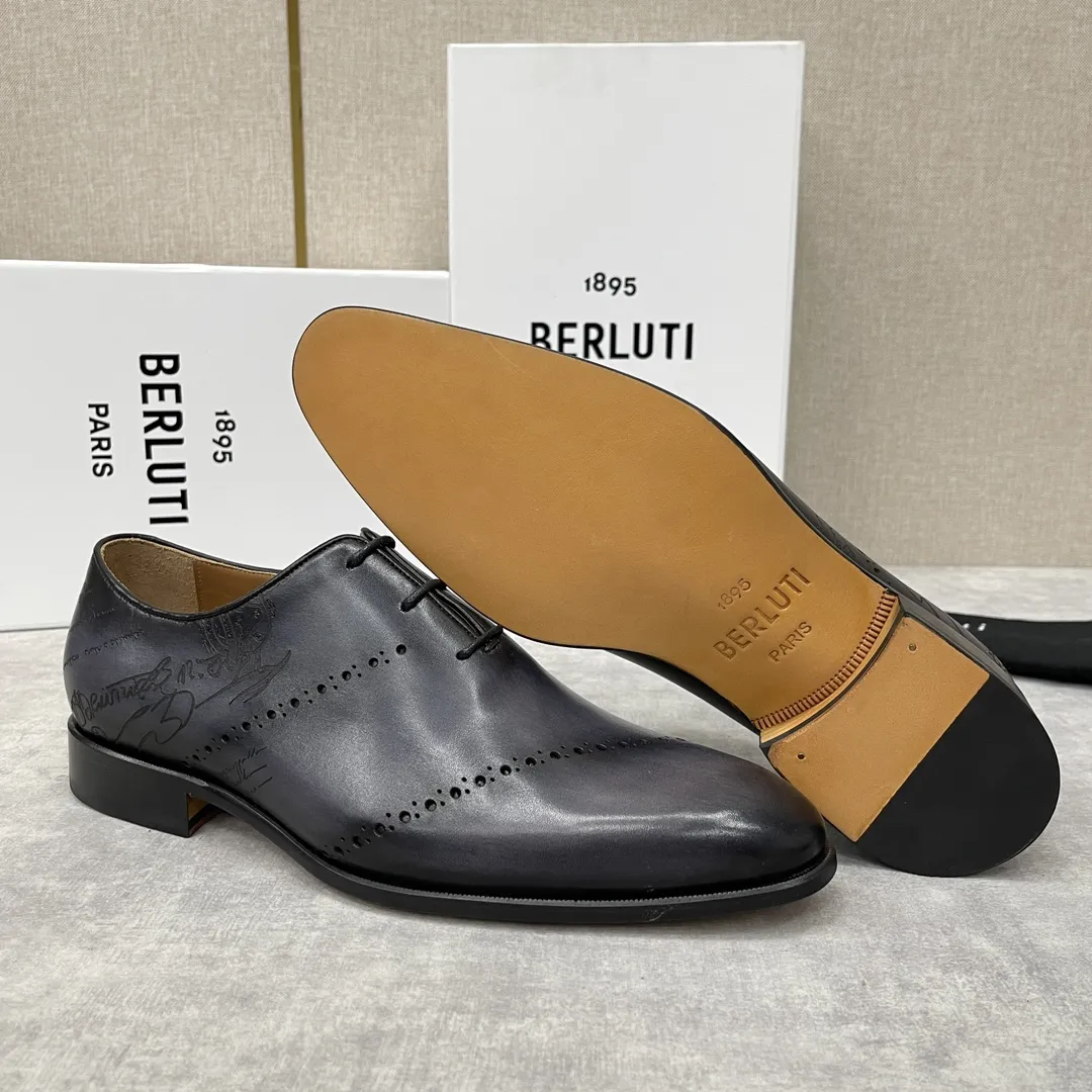BERLUTI Мужские туфли из телячьей кожи - оксфорды 