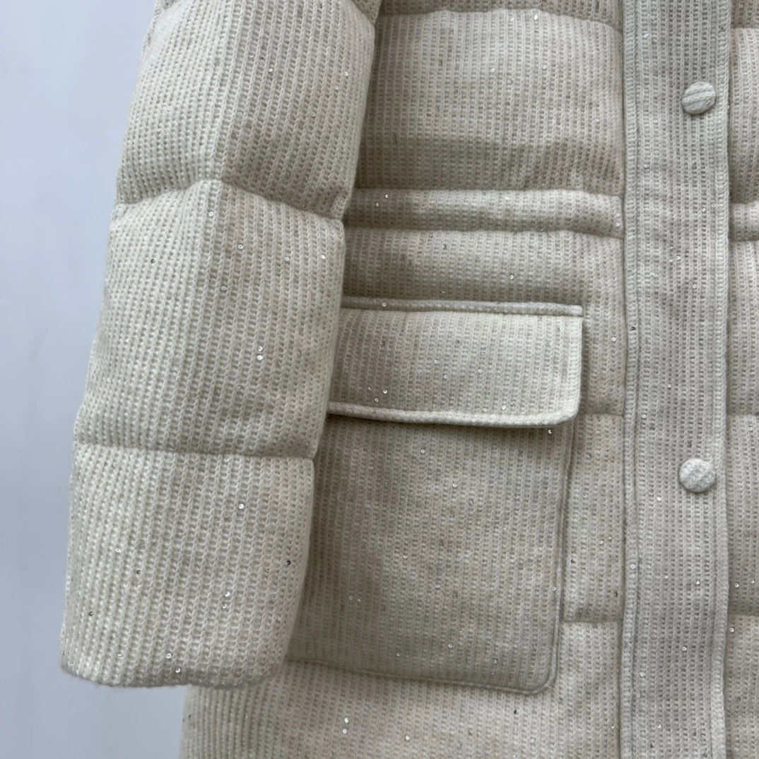 BRUNELLO CUCINELLI Женский удлинённый пуховик из кашемира BRUNELLO CUCINELLI Женский удлинённый пуховик из кашемира