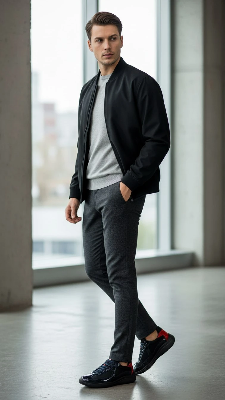 PRADA Мужские кроссовки лакированные PRADA Мужские кроссовки лакированные