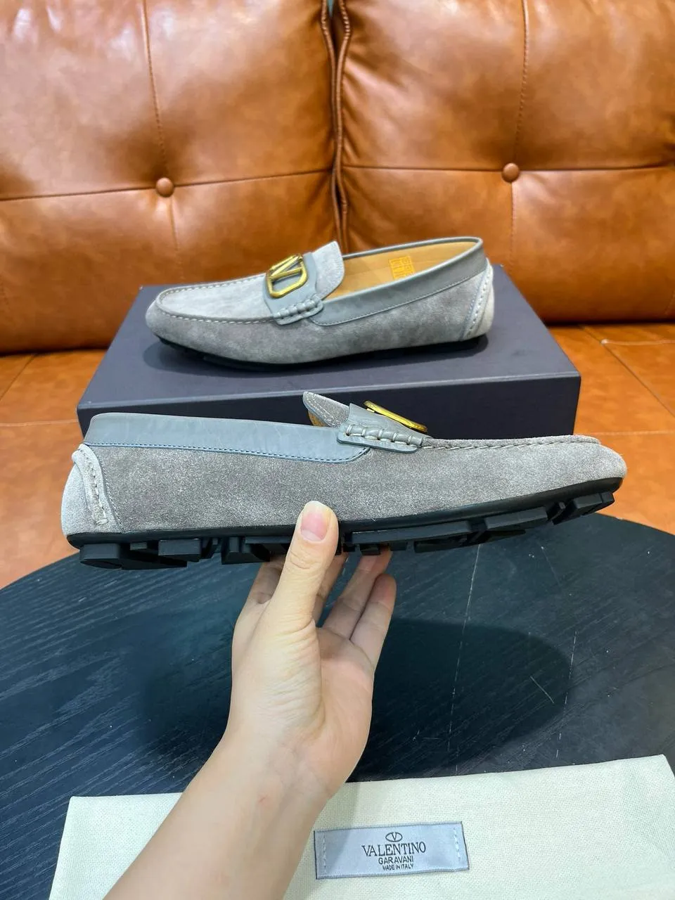 VALENTINO Мужские замшевые мокасины