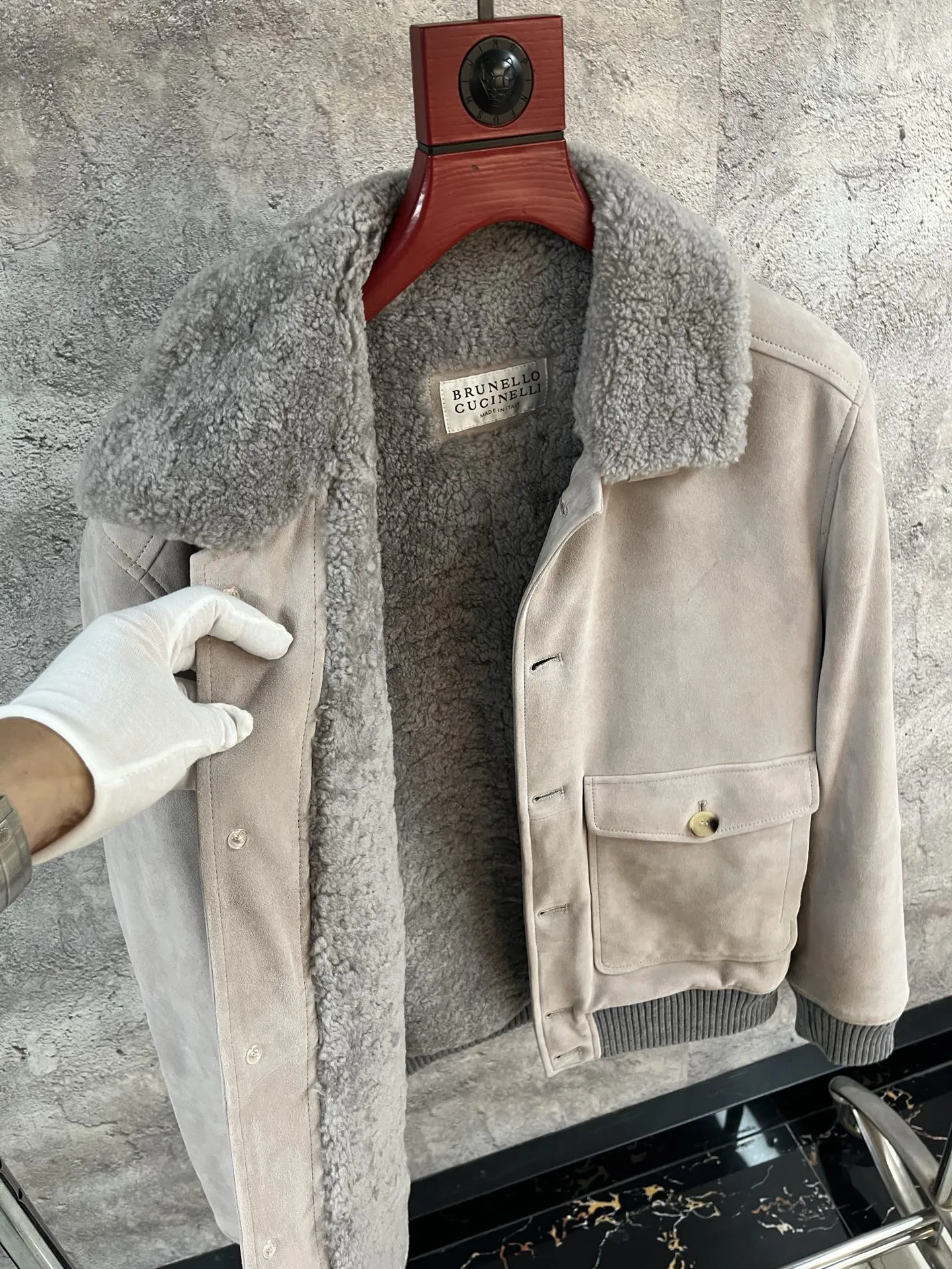 BRUNELLO CUCINELLI Мужская куртка из замши и меха BRUNELLO CUCINELLI Мужская куртка из замши и меха