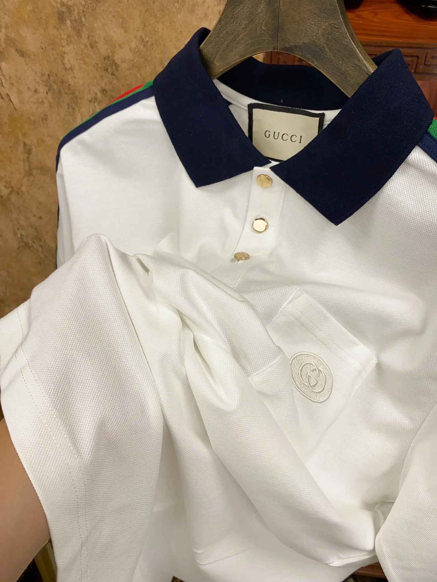 GUCCI Мужская футболка-поло GUCCI Мужская футболка-поло