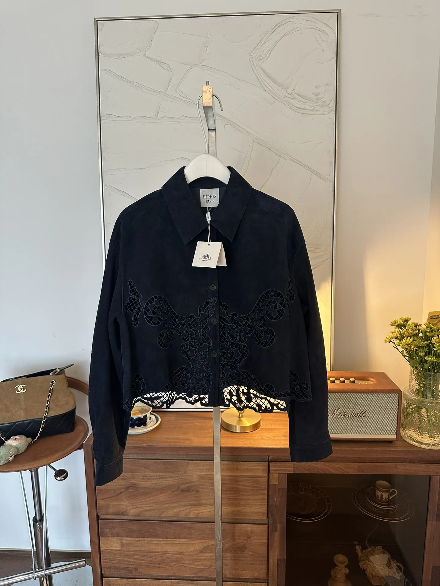 HERMES Женская рубашка из замши