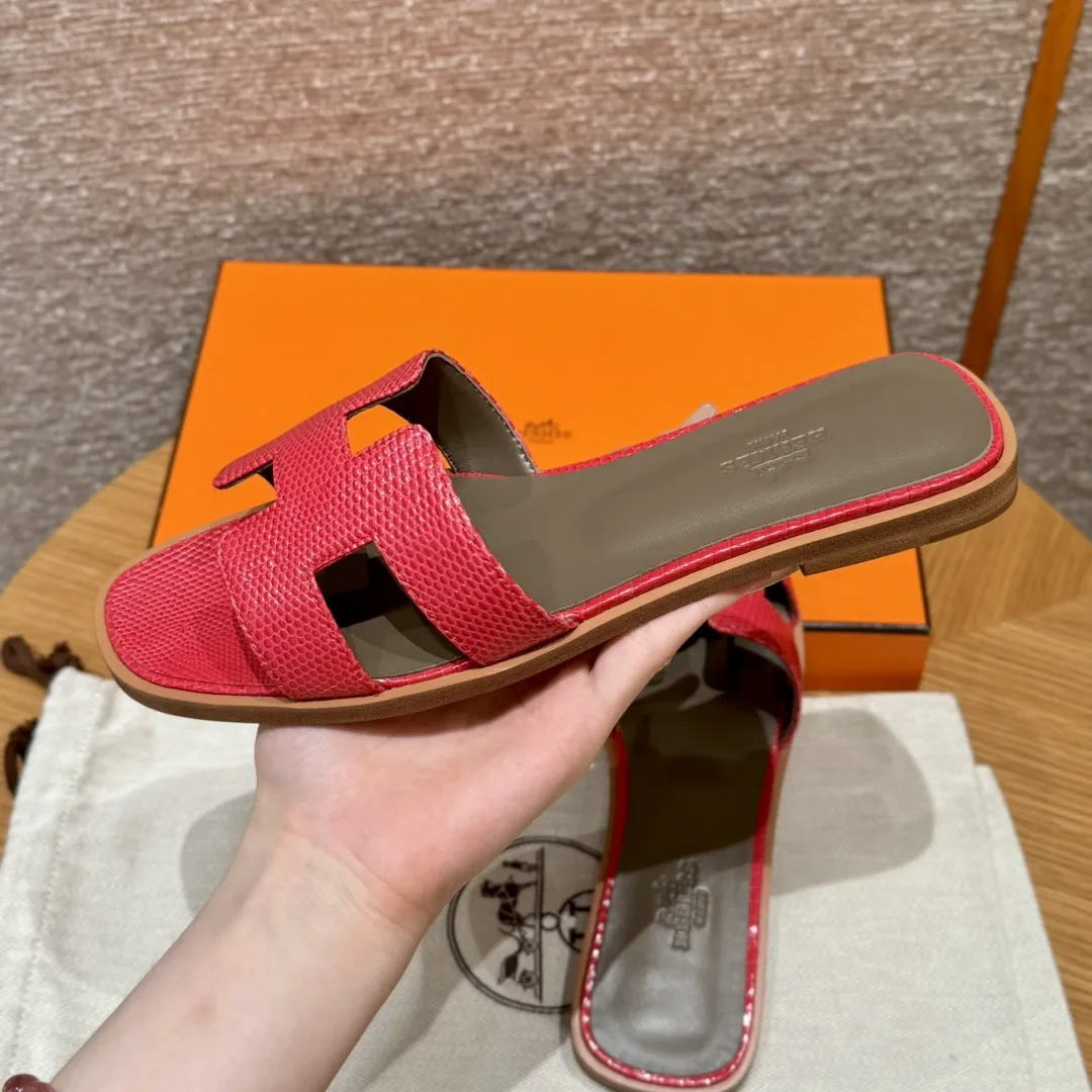 HERMES Женские сандалии Oran кожа ящерицы 