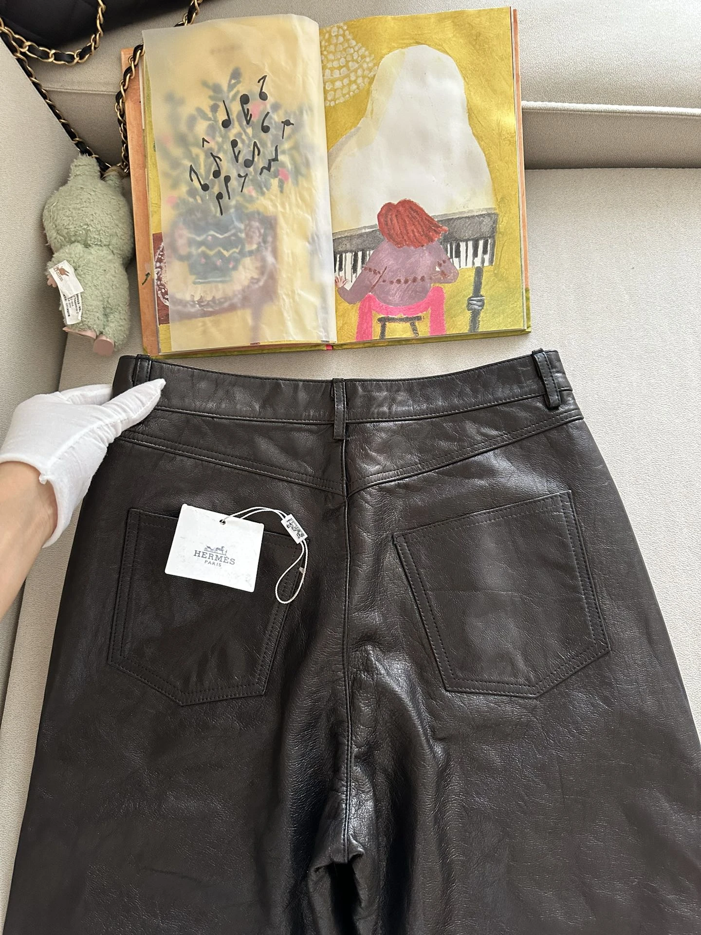 HERMES Женский кожаный костюм