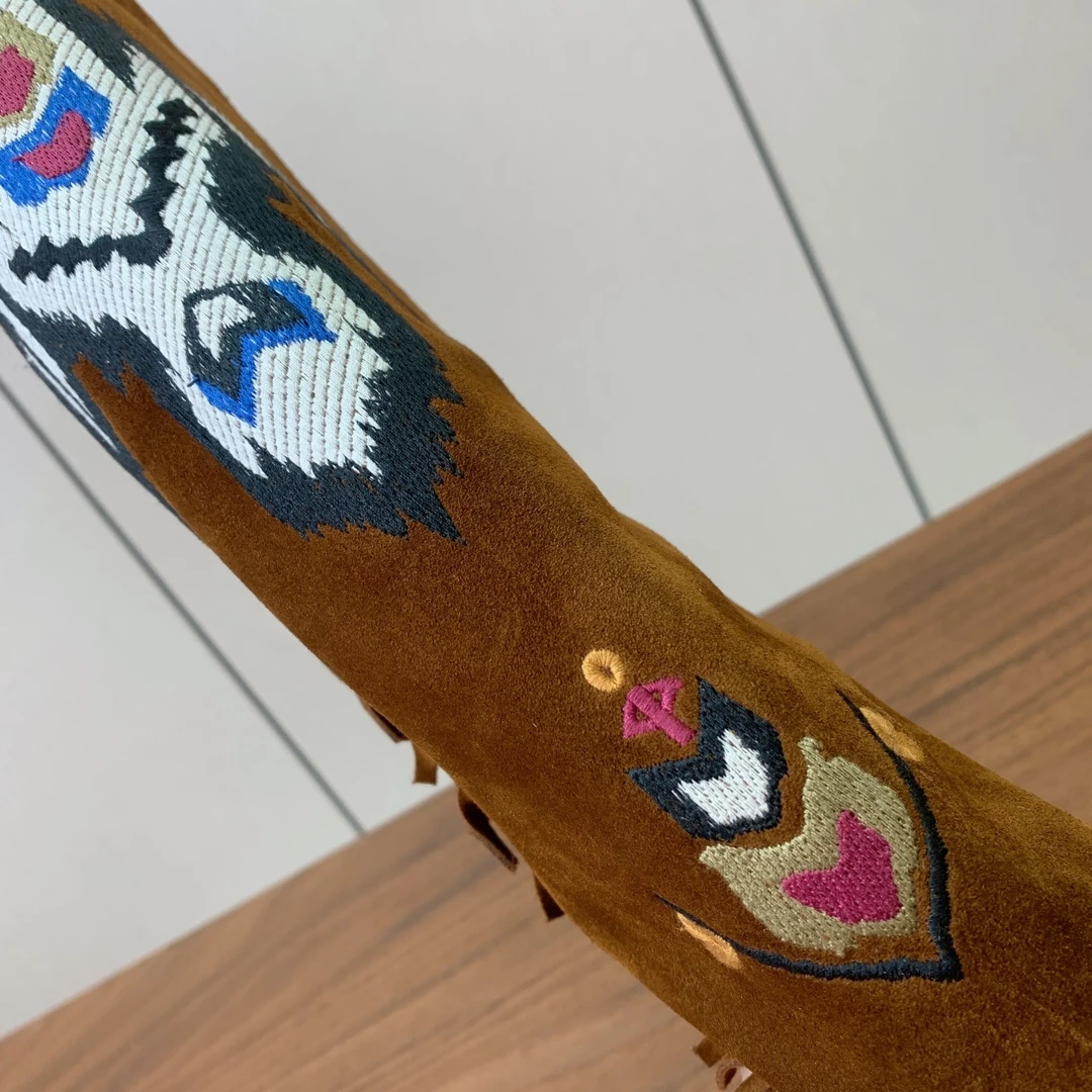 ISABEL MARANT Женские замшевые сапоги с вышивкой