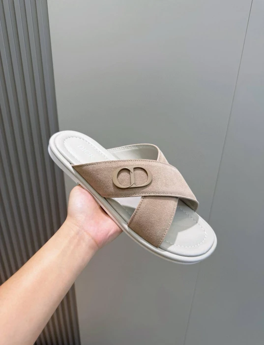 CHRISTIAN DIOR Мужские шлёпанцы из кожи 