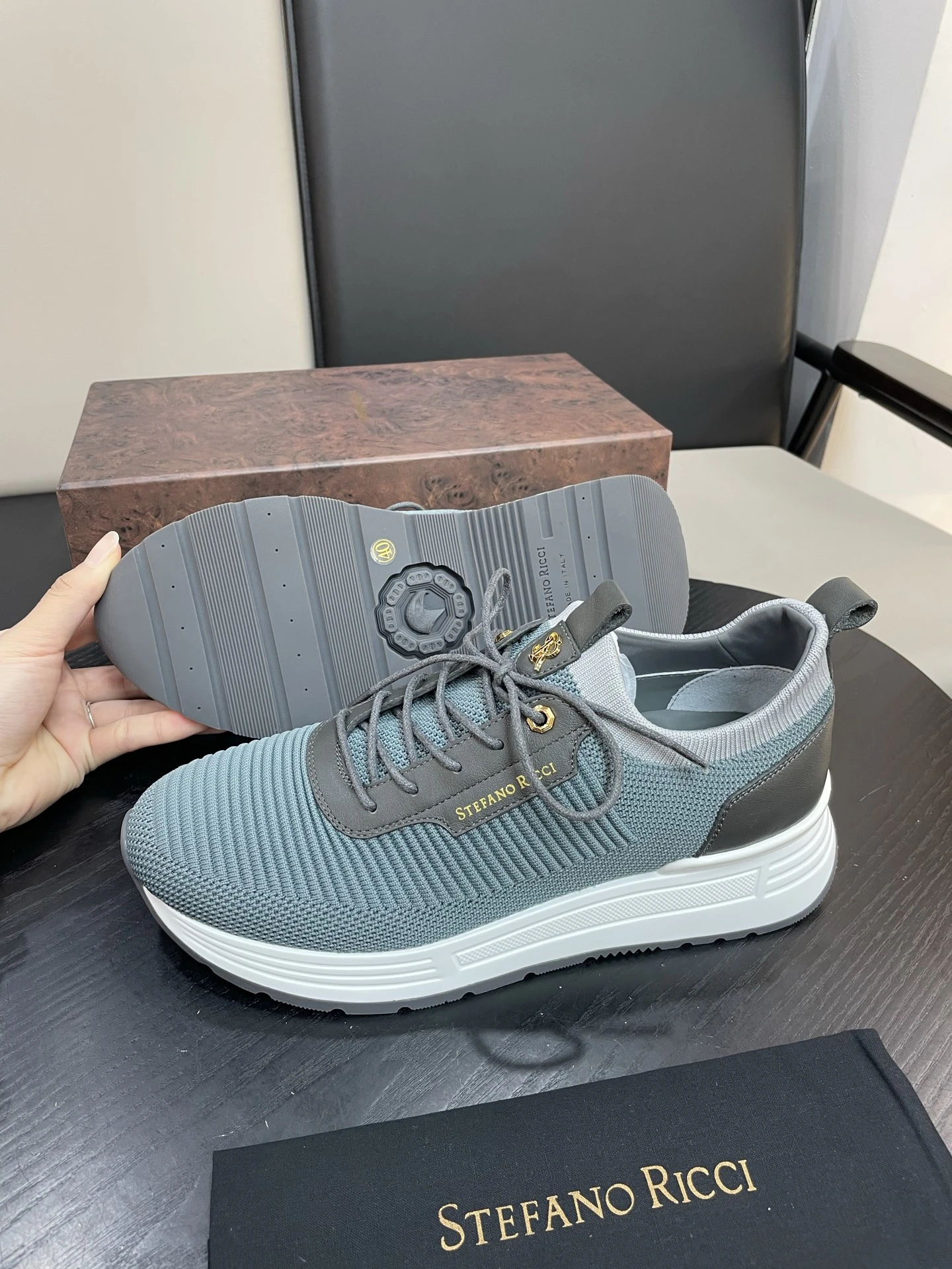 STEFANO RICCI Мужские кроссовки из трикотажа