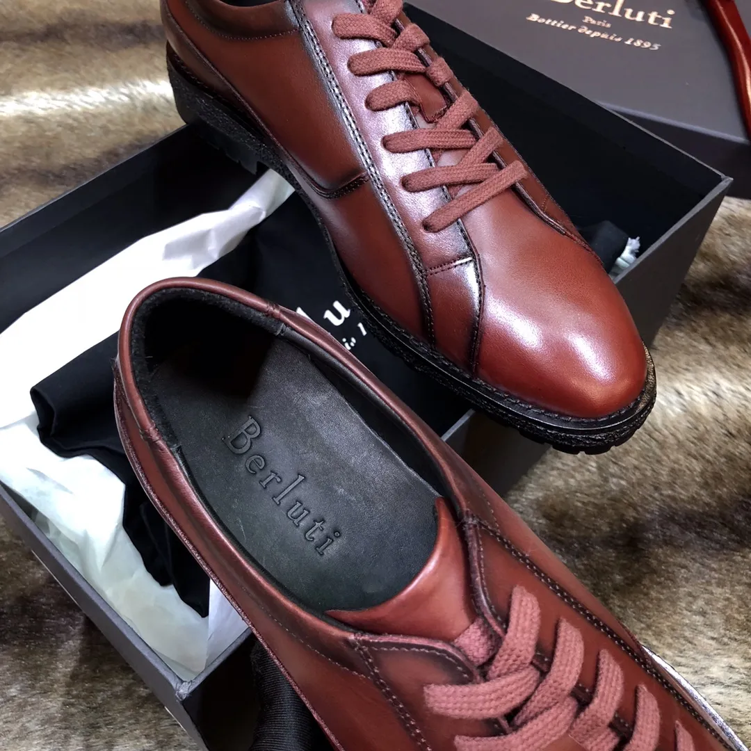 BERLUTI Мужские туфли из кожи тайского сиамского крокодила BERLUTI Мужские туфли из кожи тайского сиамского крокодила