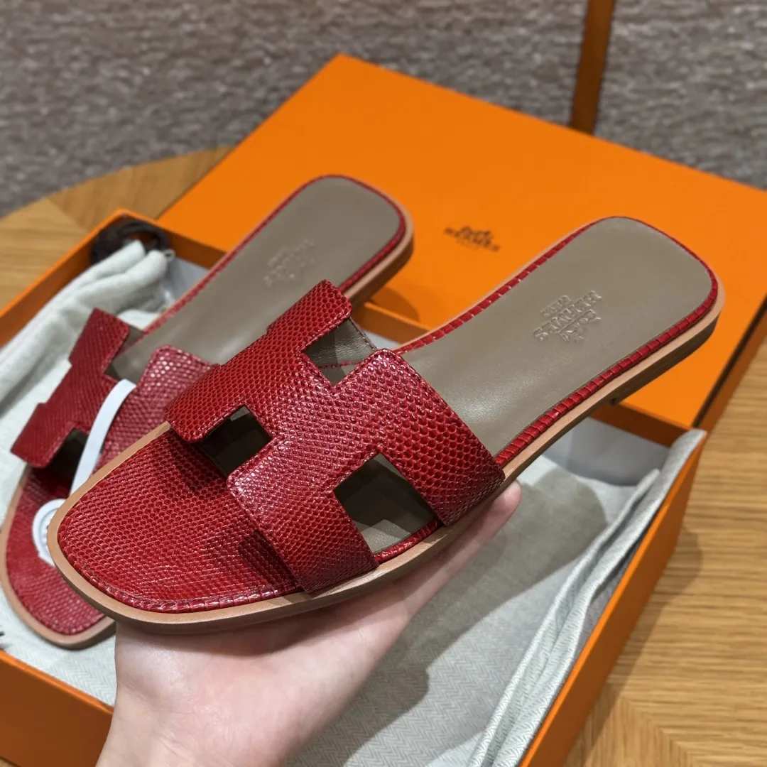 HERMES Женские сандалии Oran кожа ящерицы 