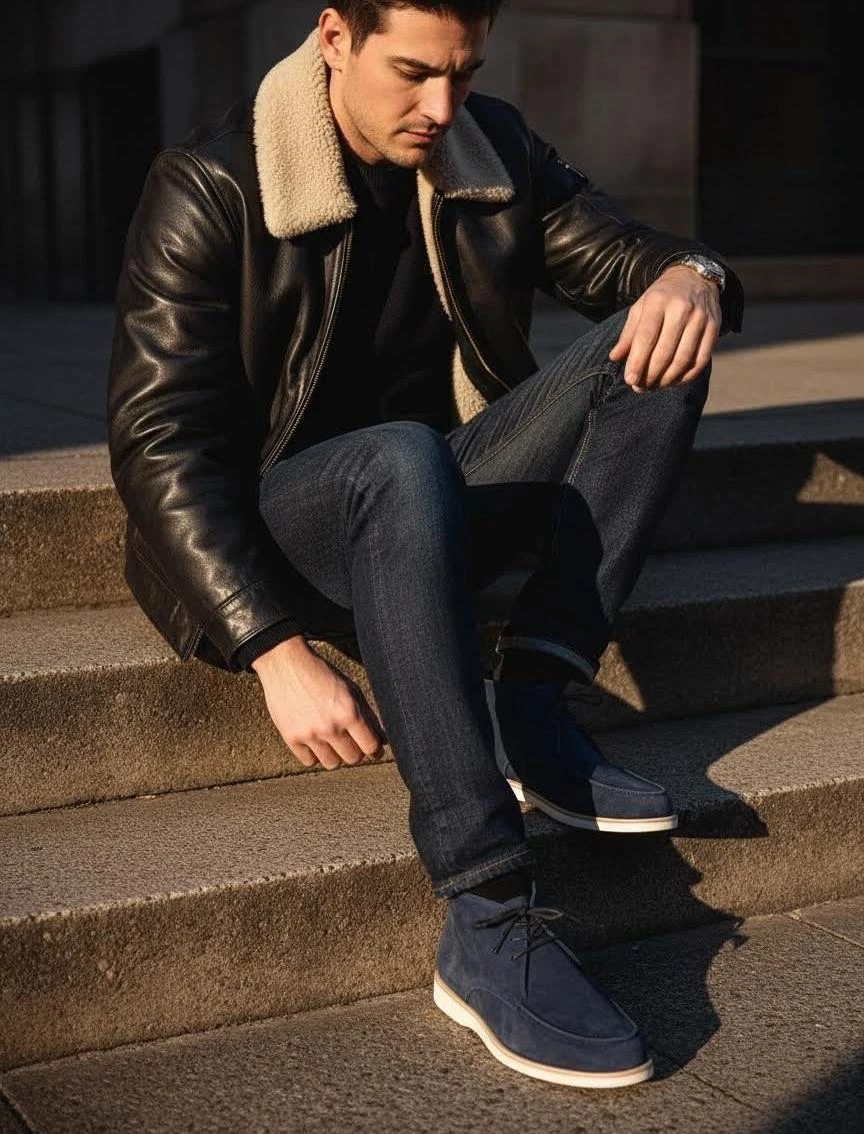 HERMES Мужские замшевые ботинки 