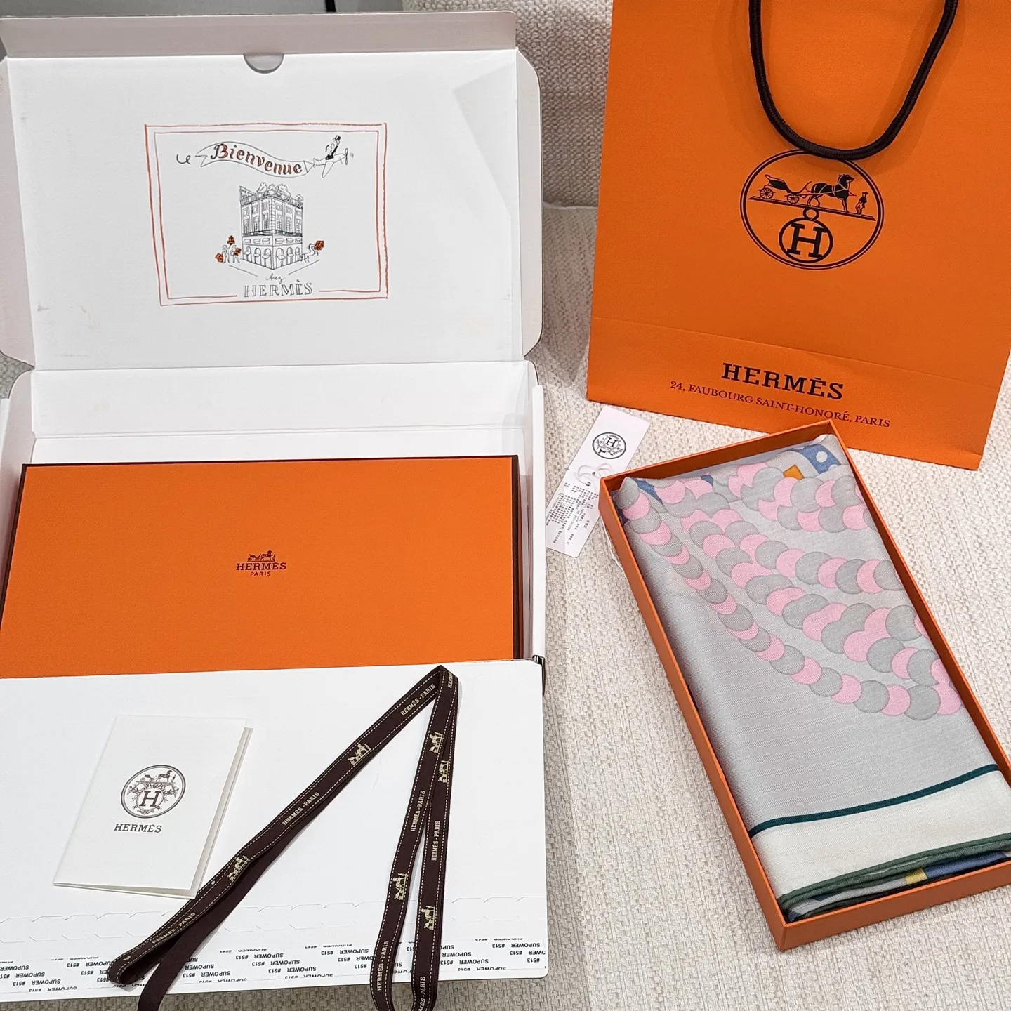 HERMES Женский шарф из смеси кашемира и шелка