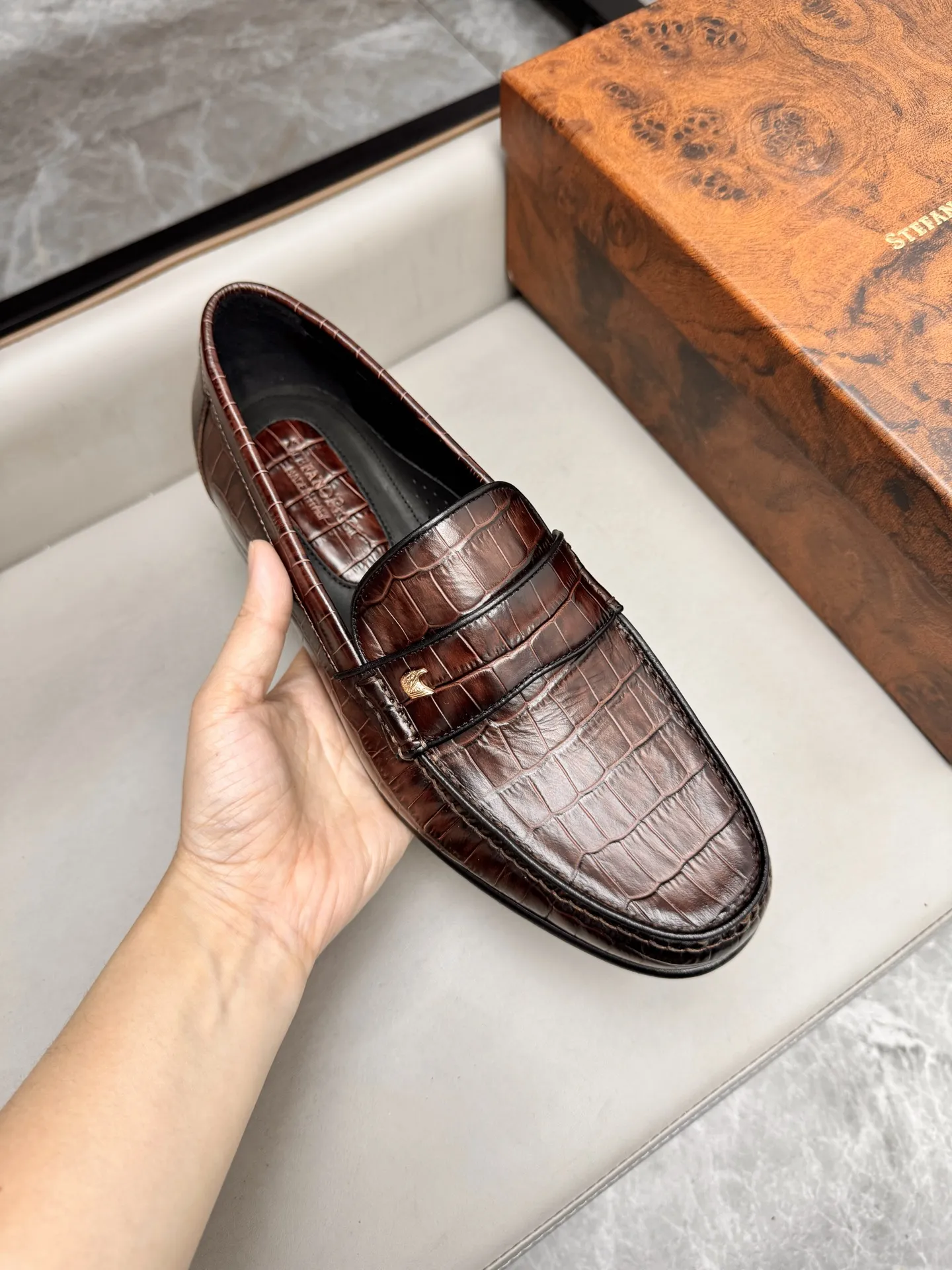 STEFANO RICCI Мужские лоферы из коровьей кожи коричневые STEFANO RICCI Мужские лоферы из коровьей кожи коричневые